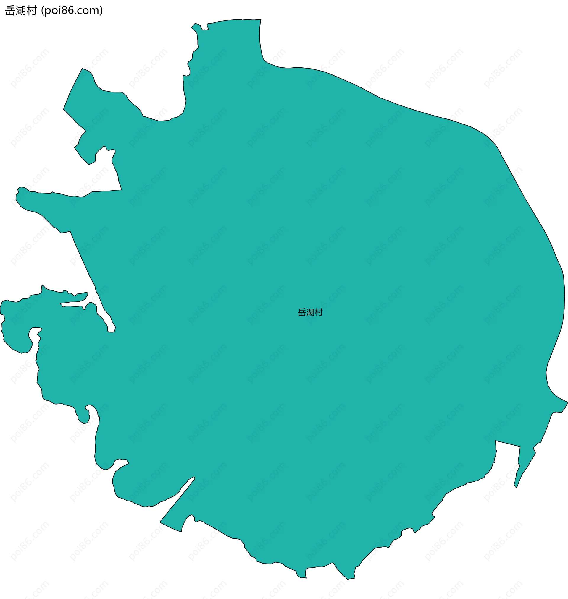 岳湖村边界地图
