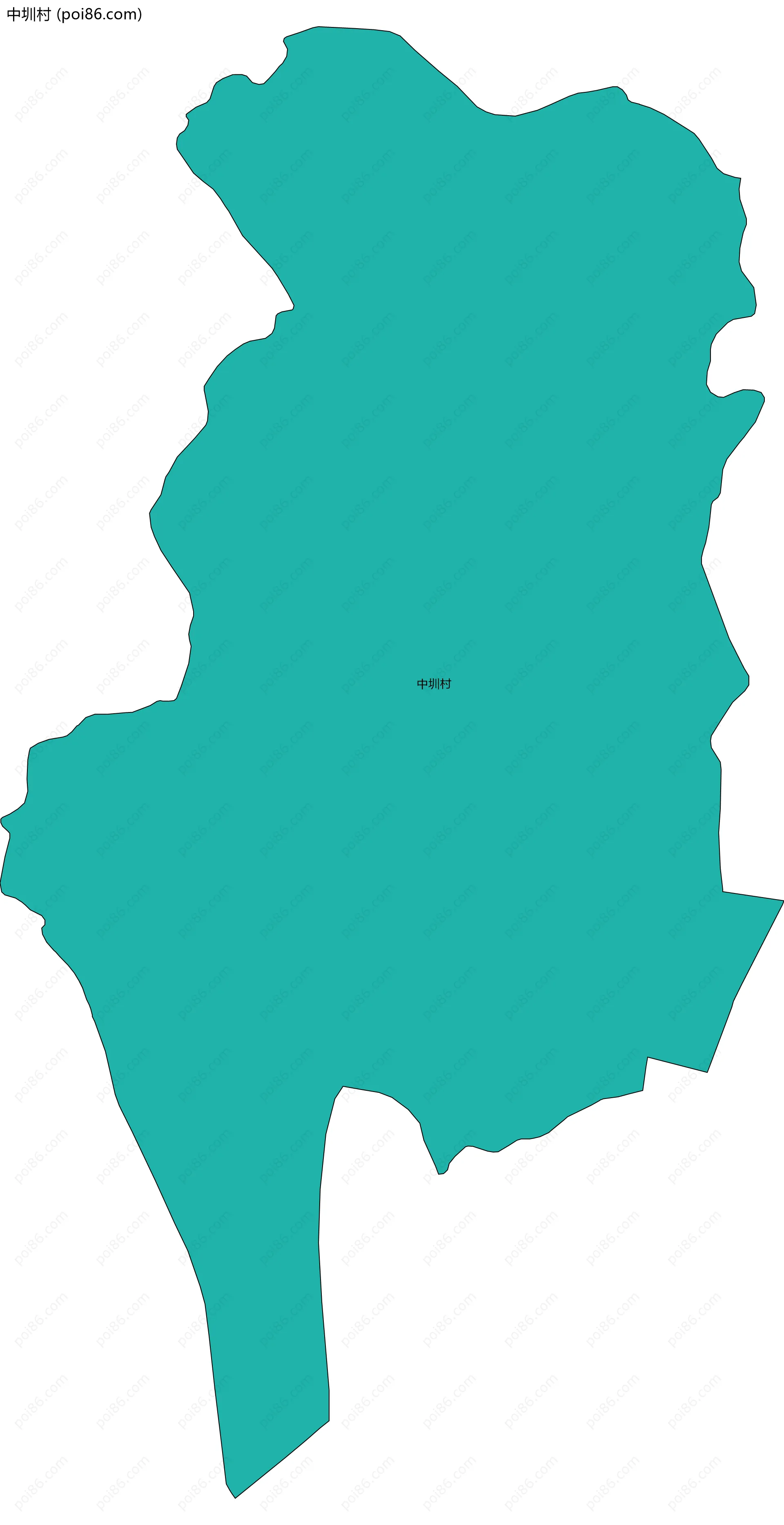 中圳村边界地图