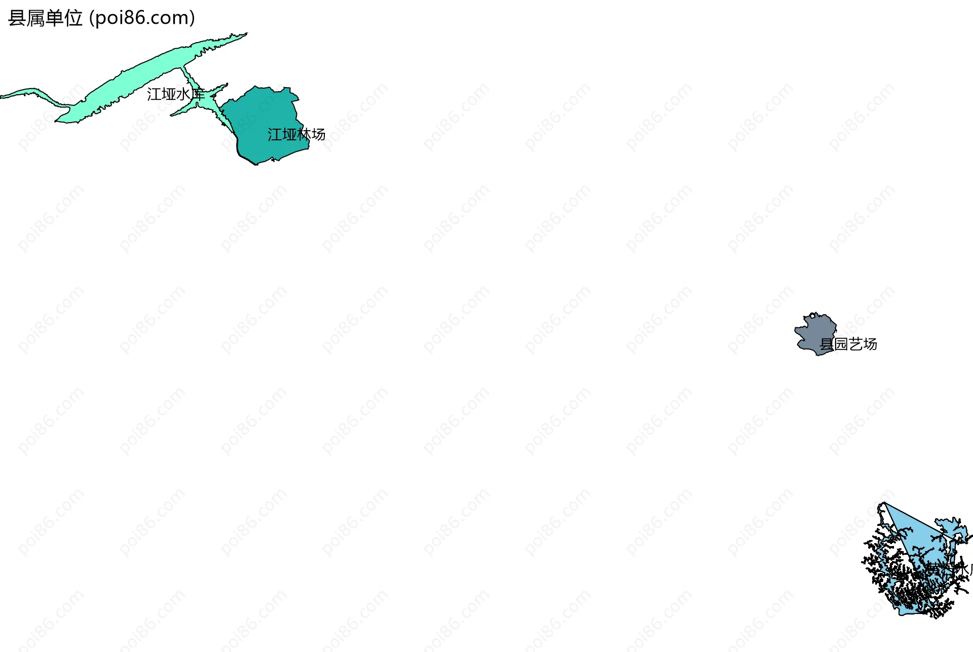 县属单位边界地图(五级行政区划)