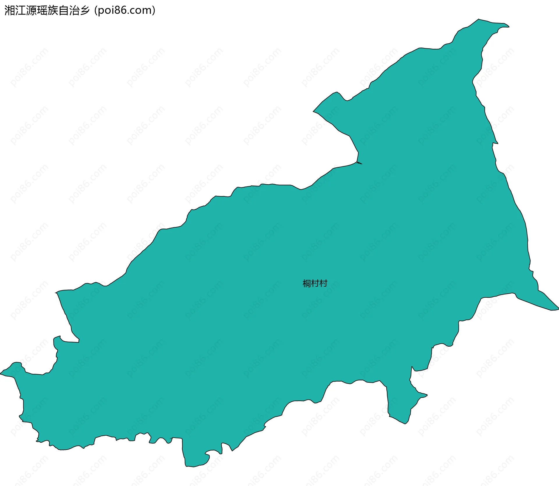 湘江源瑶族自治乡边界地图(五级行政区划)