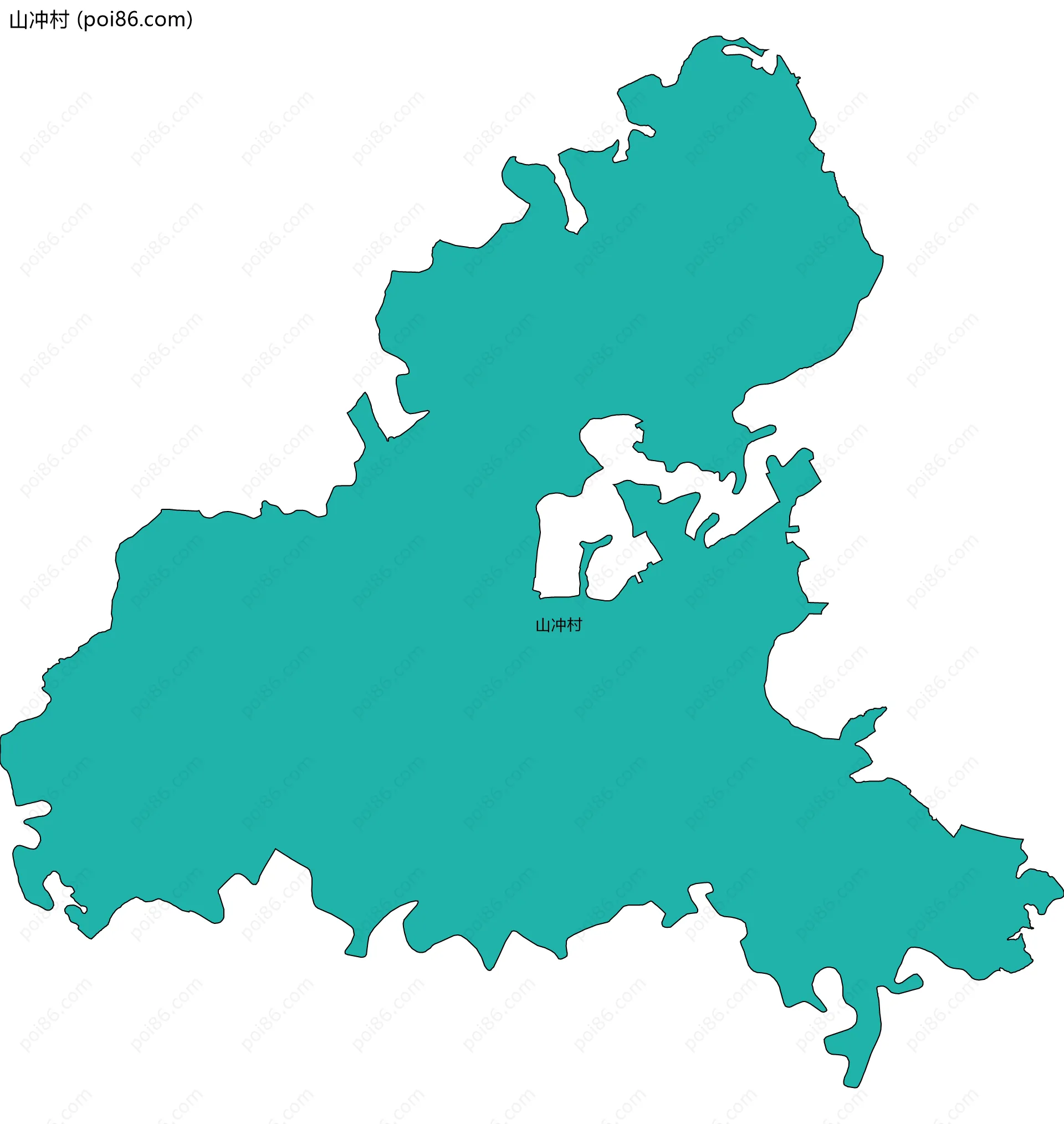 山冲村边界地图