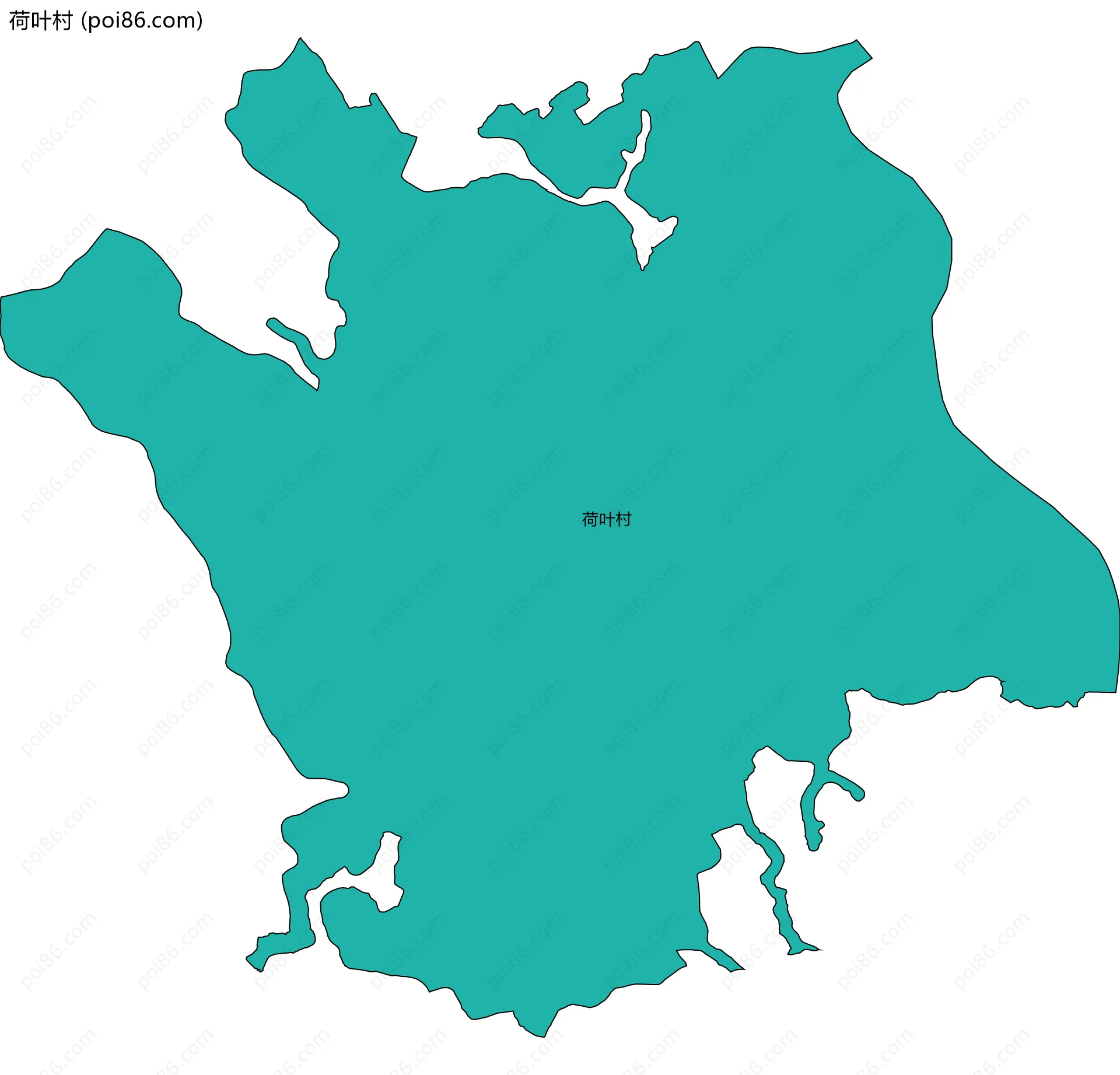 荷叶村边界地图