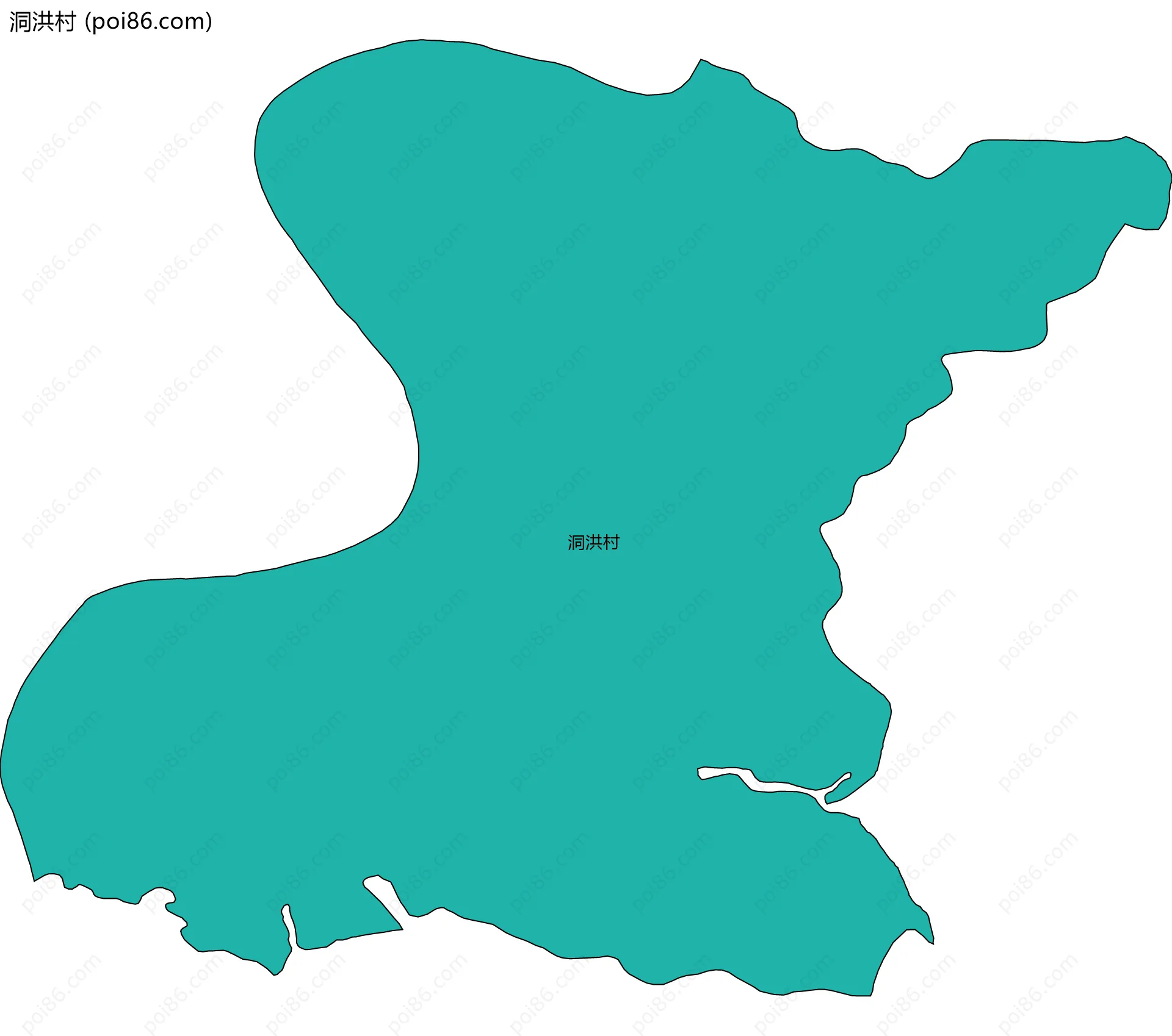 洞洪村边界地图