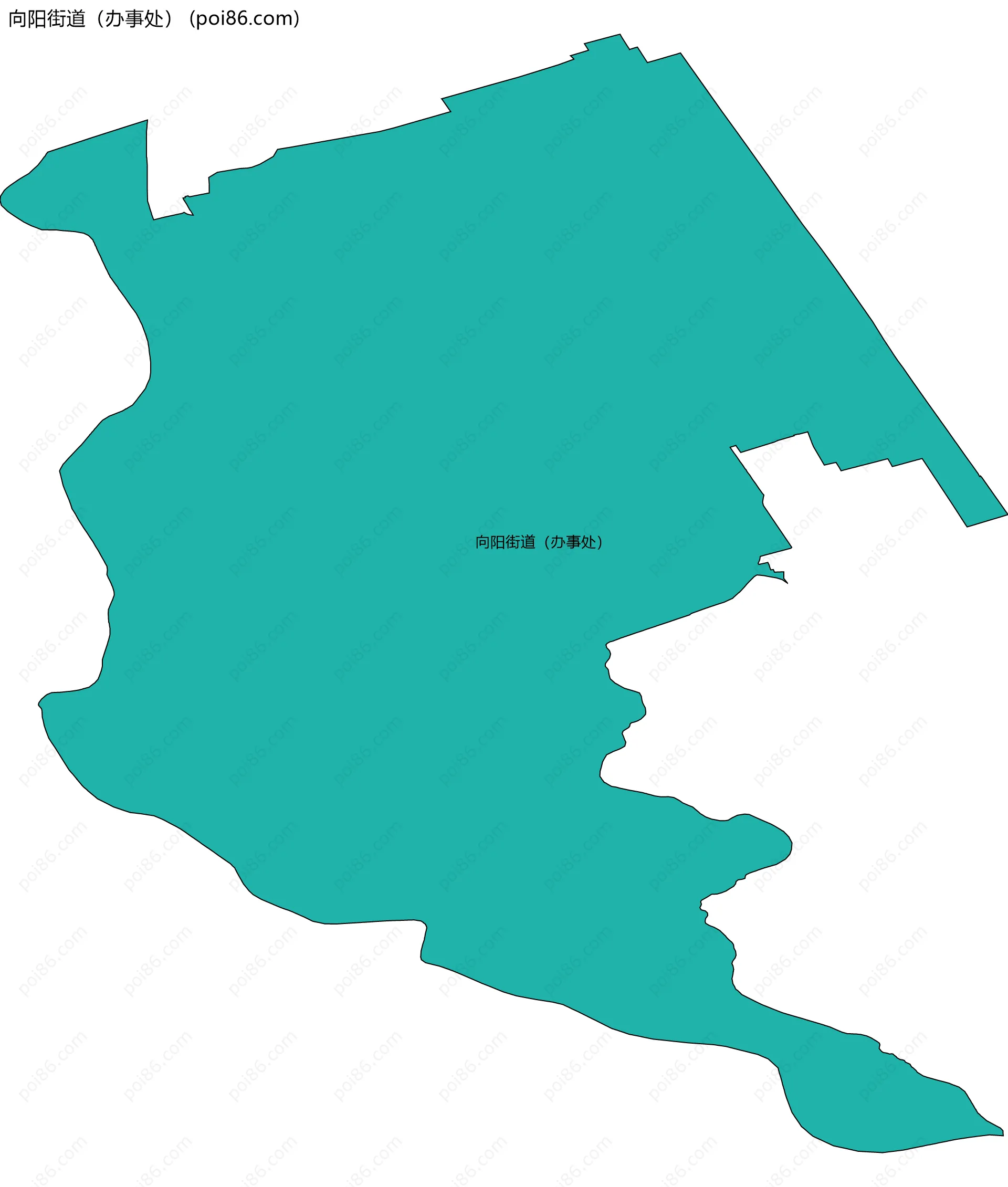 向阳街道（办事处）边界地图(五级行政区划)