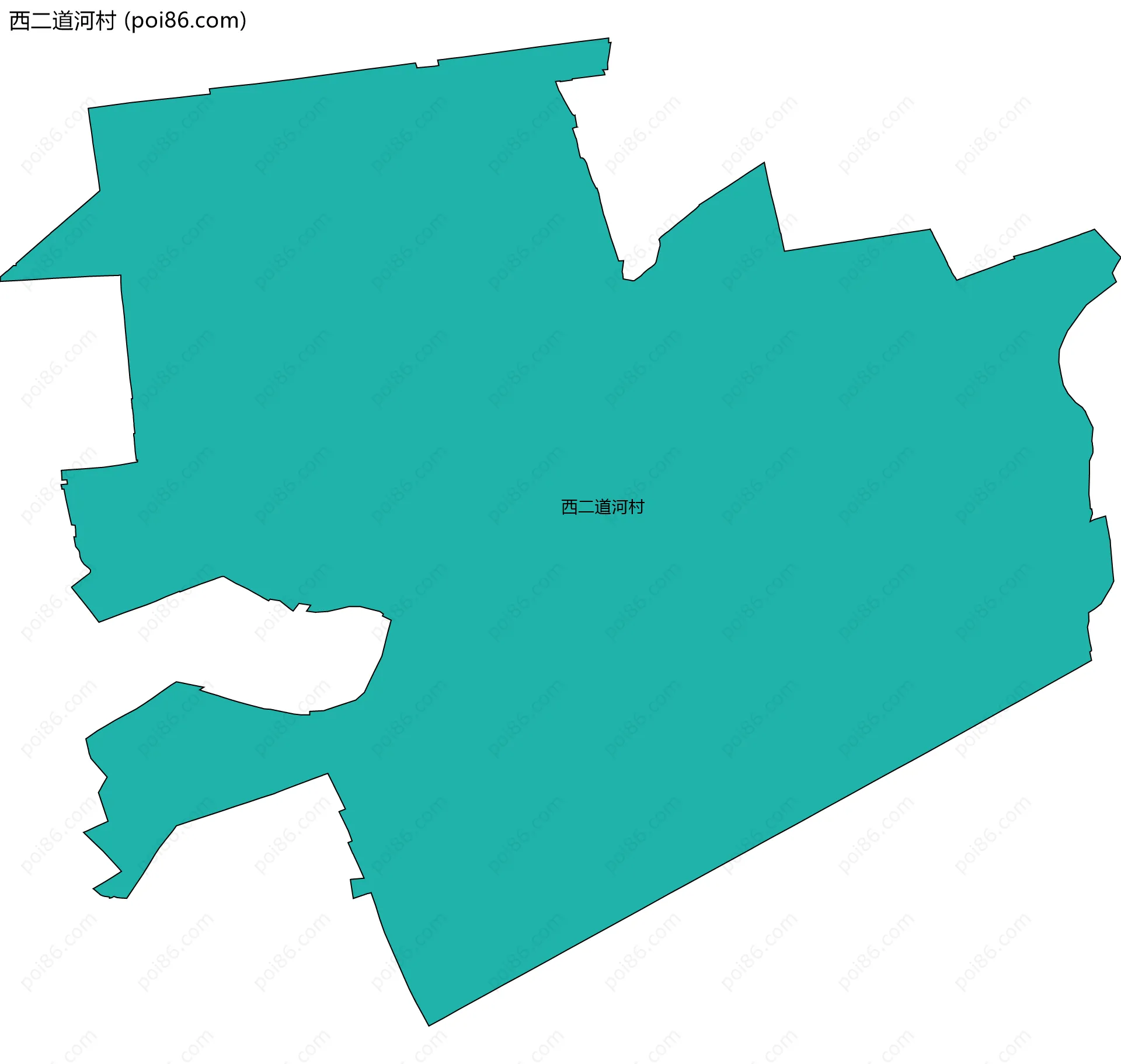 西二道河村边界地图