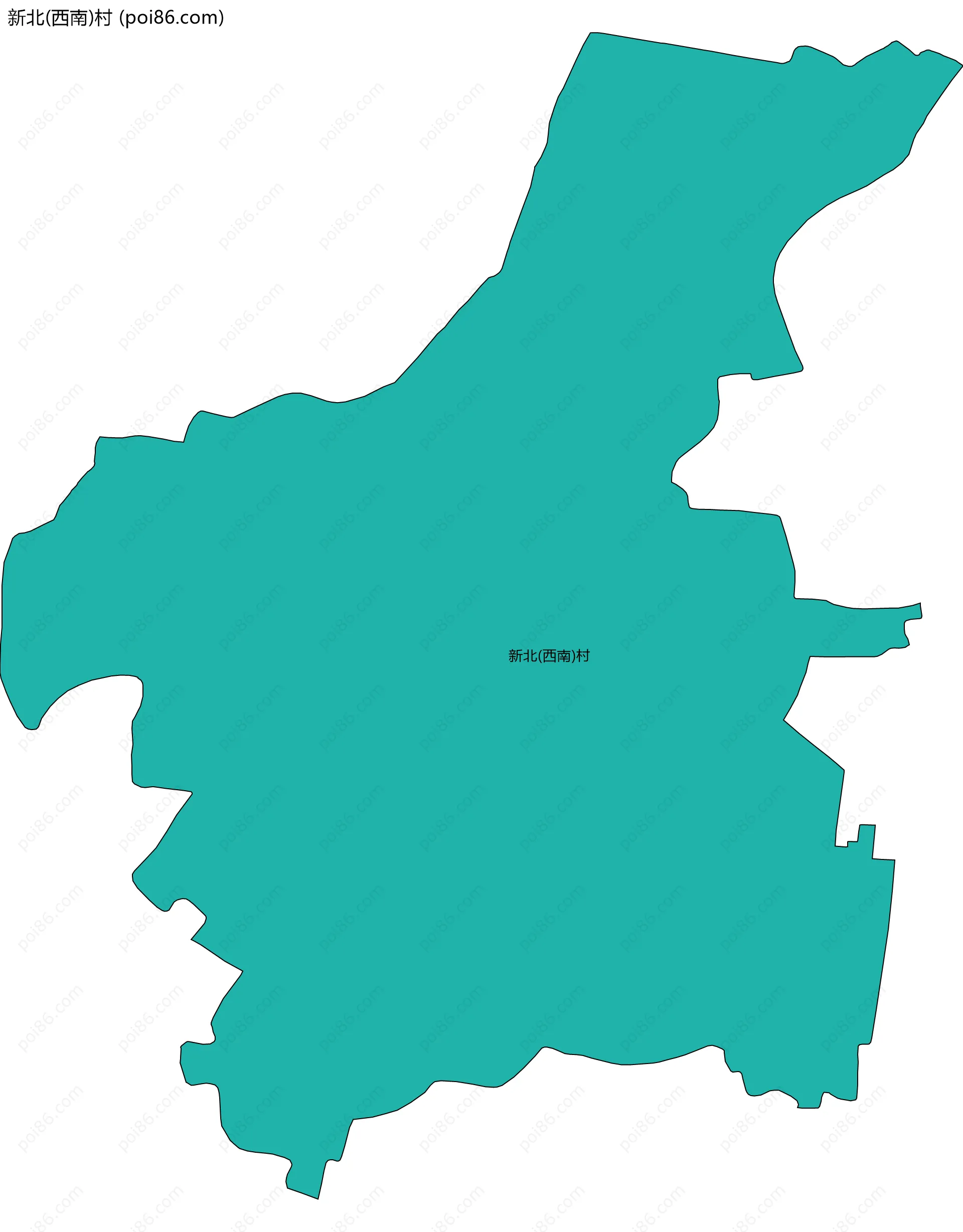 新北(西南)村边界地图