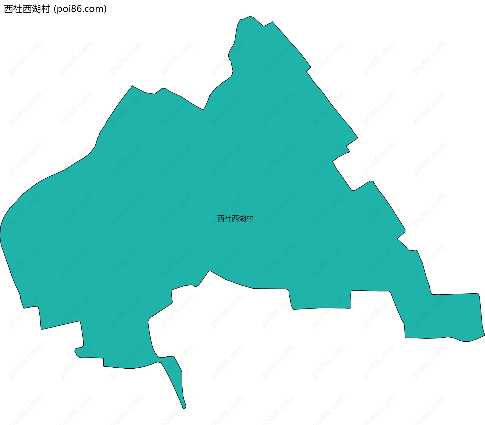 西社西湖村边界地图