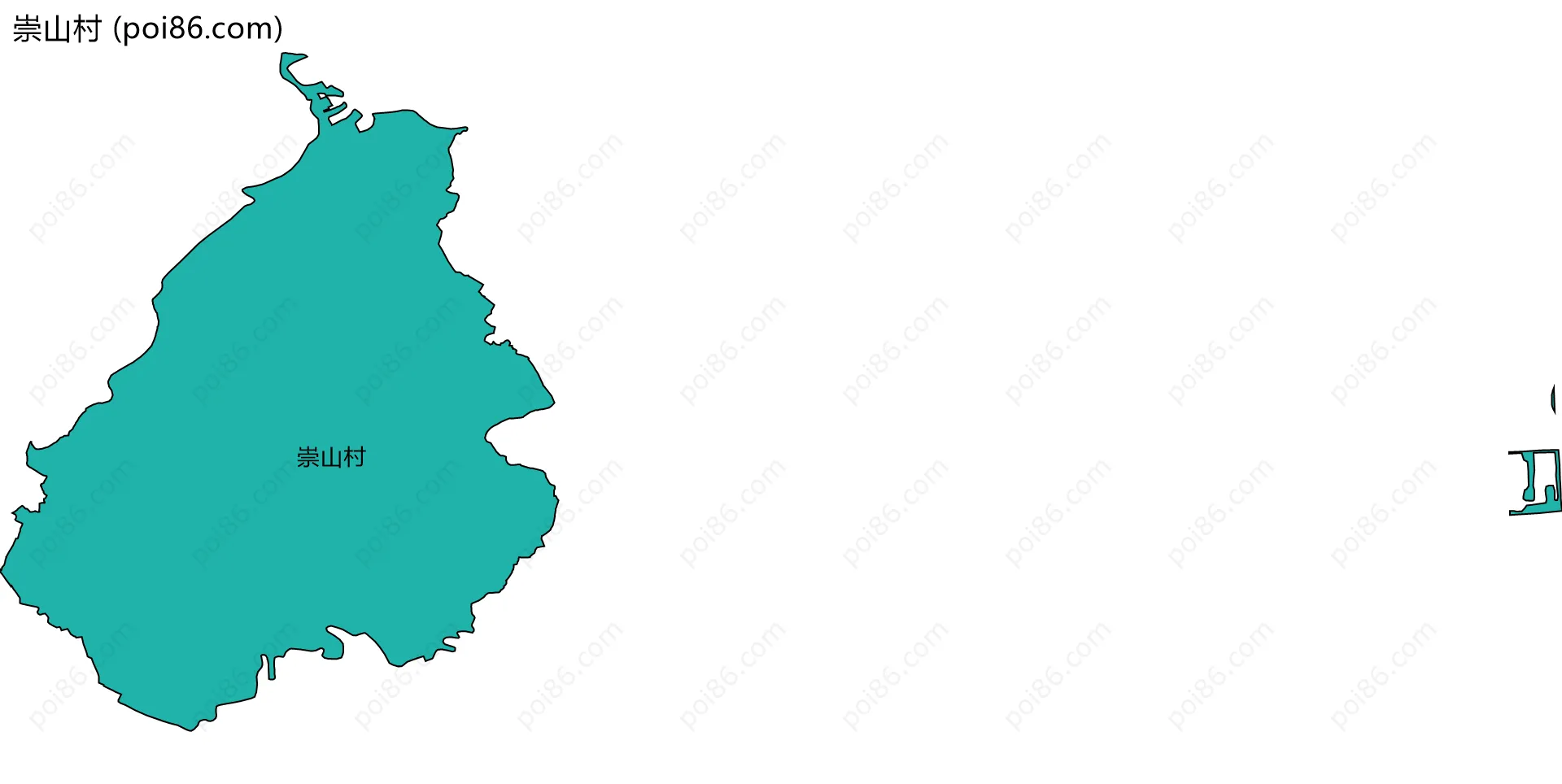 崇山村边界地图
