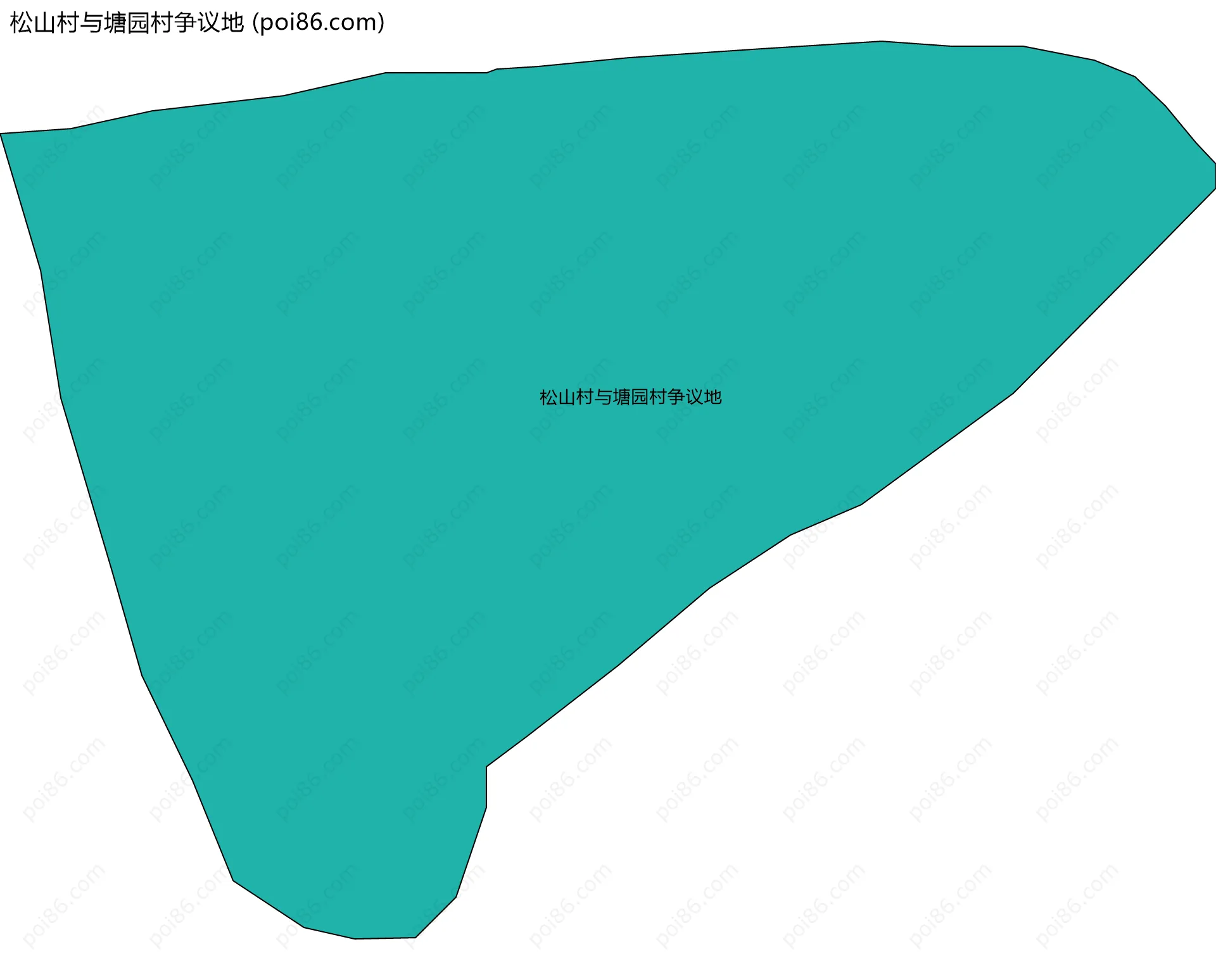 松山村与塘园村争议地边界地图