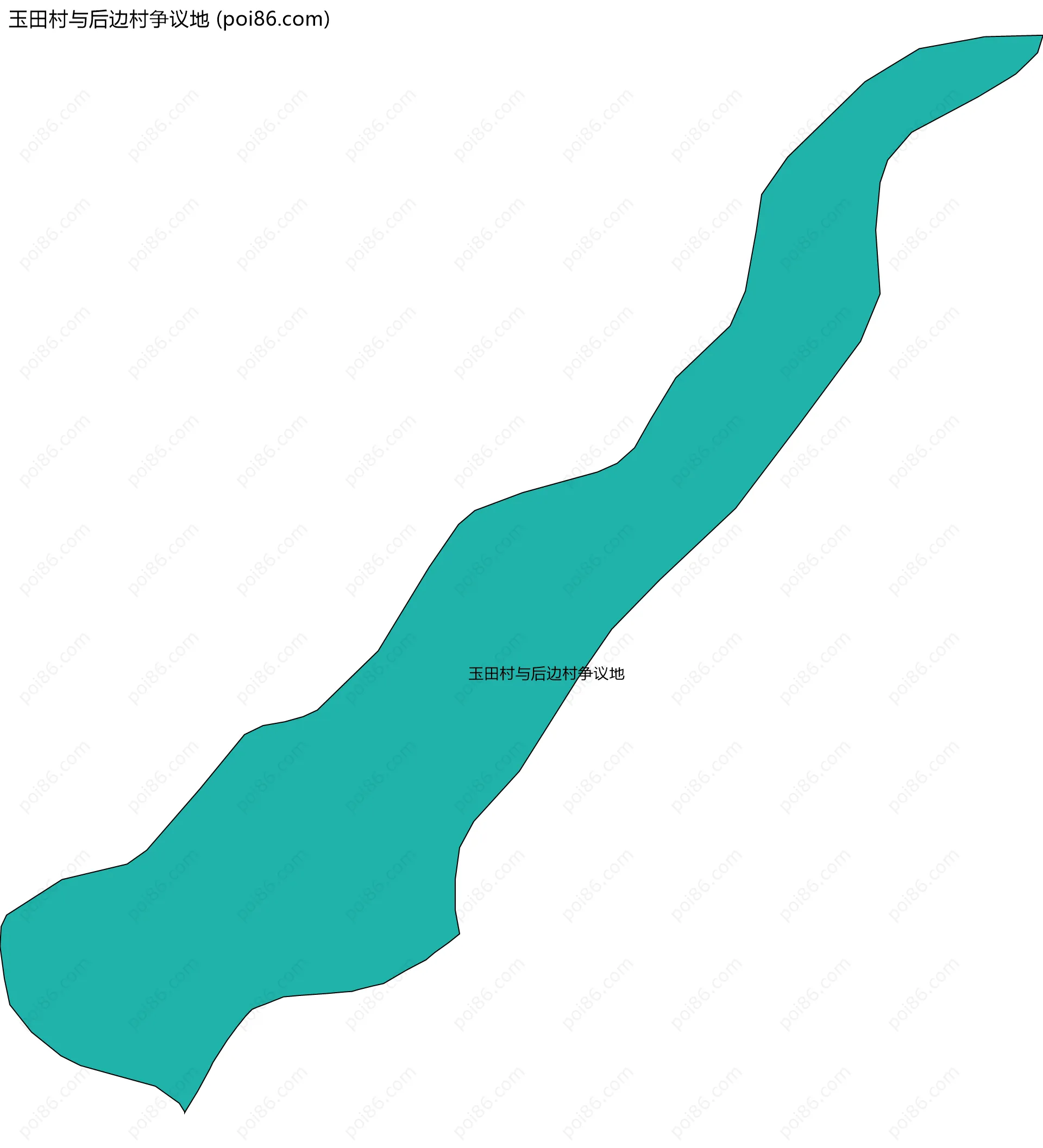 玉田村与后边村争议地边界地图