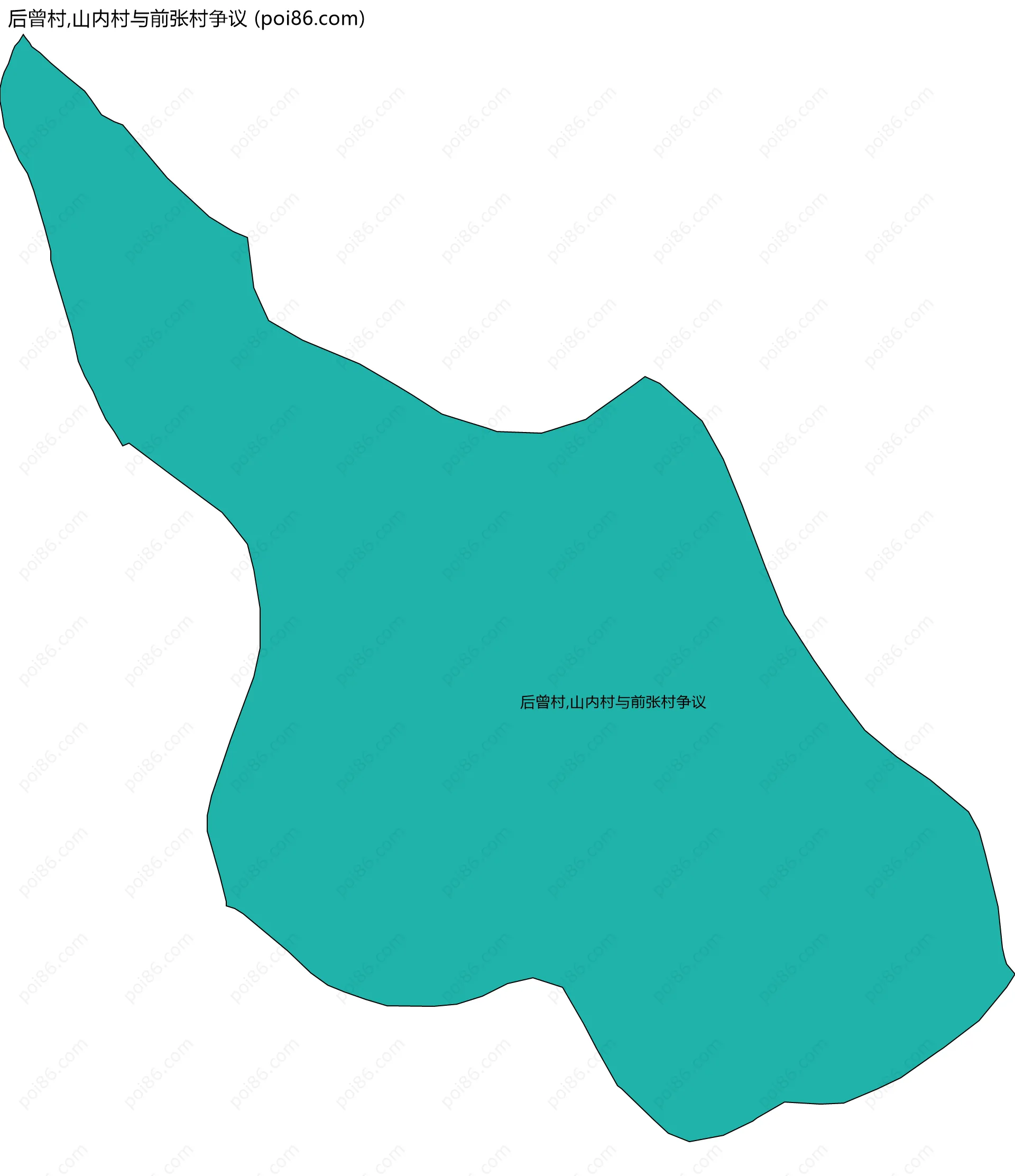 后曾村,山内村与前张村争议边界地图