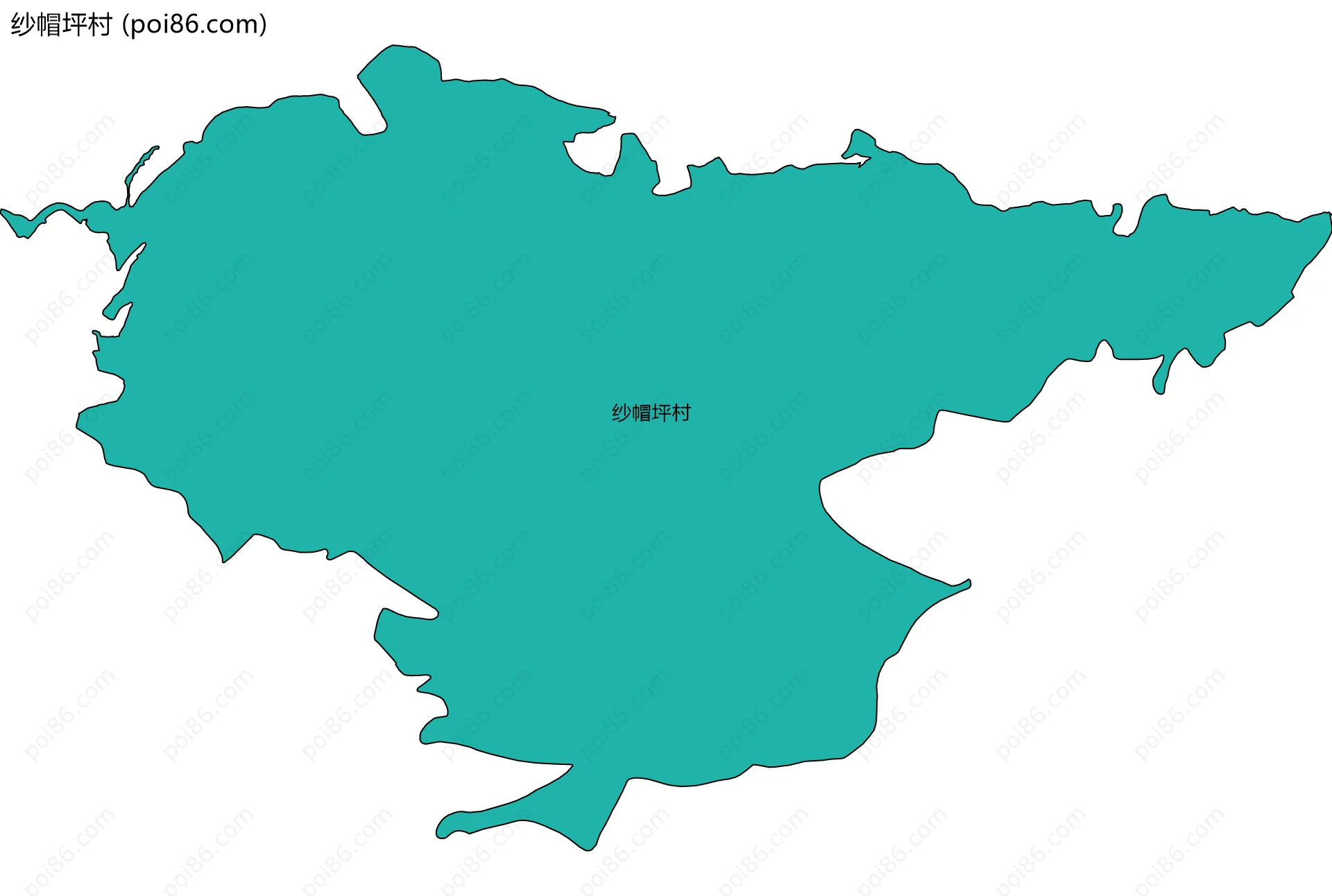 纱帽坪村边界地图