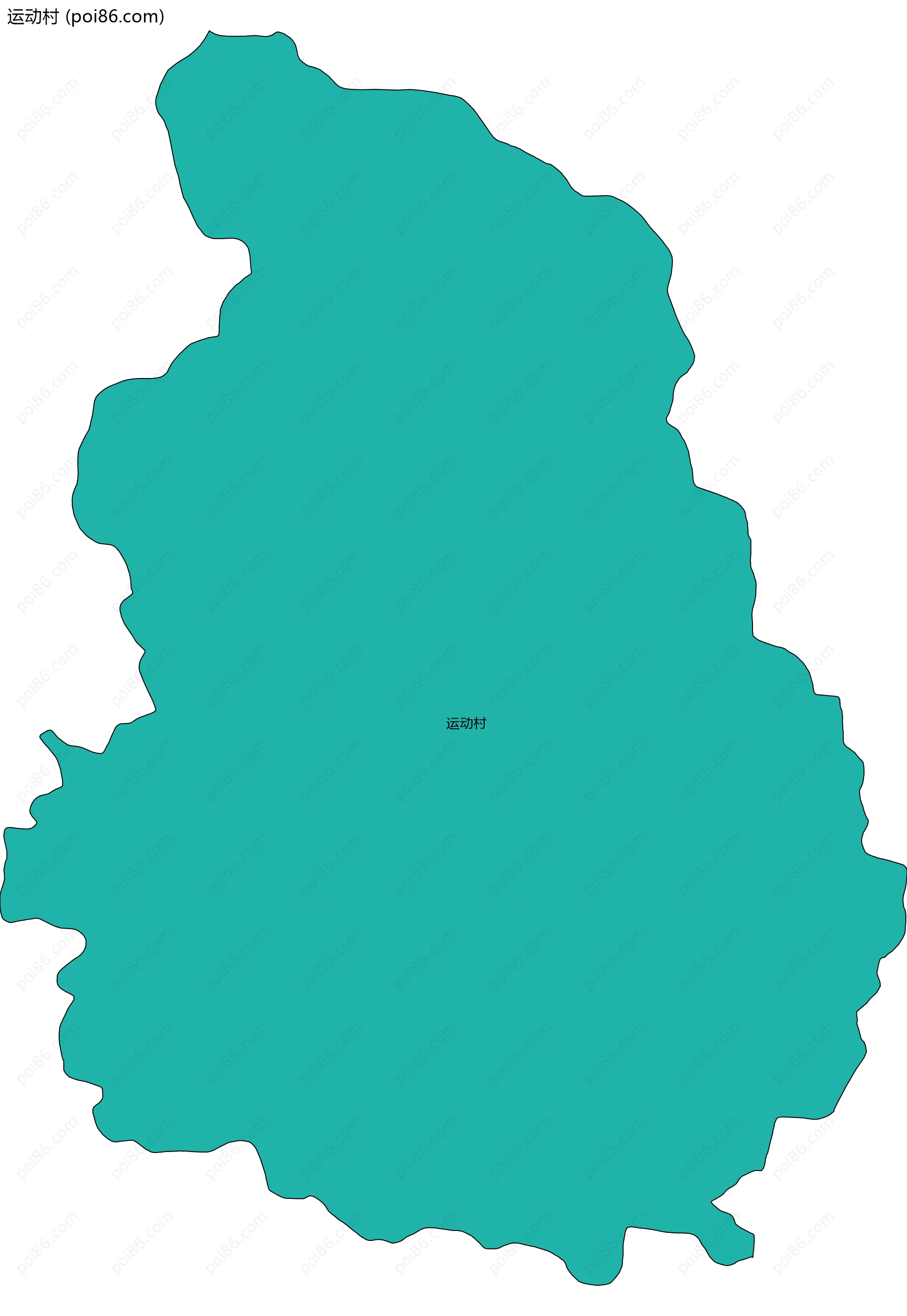 运动村边界地图