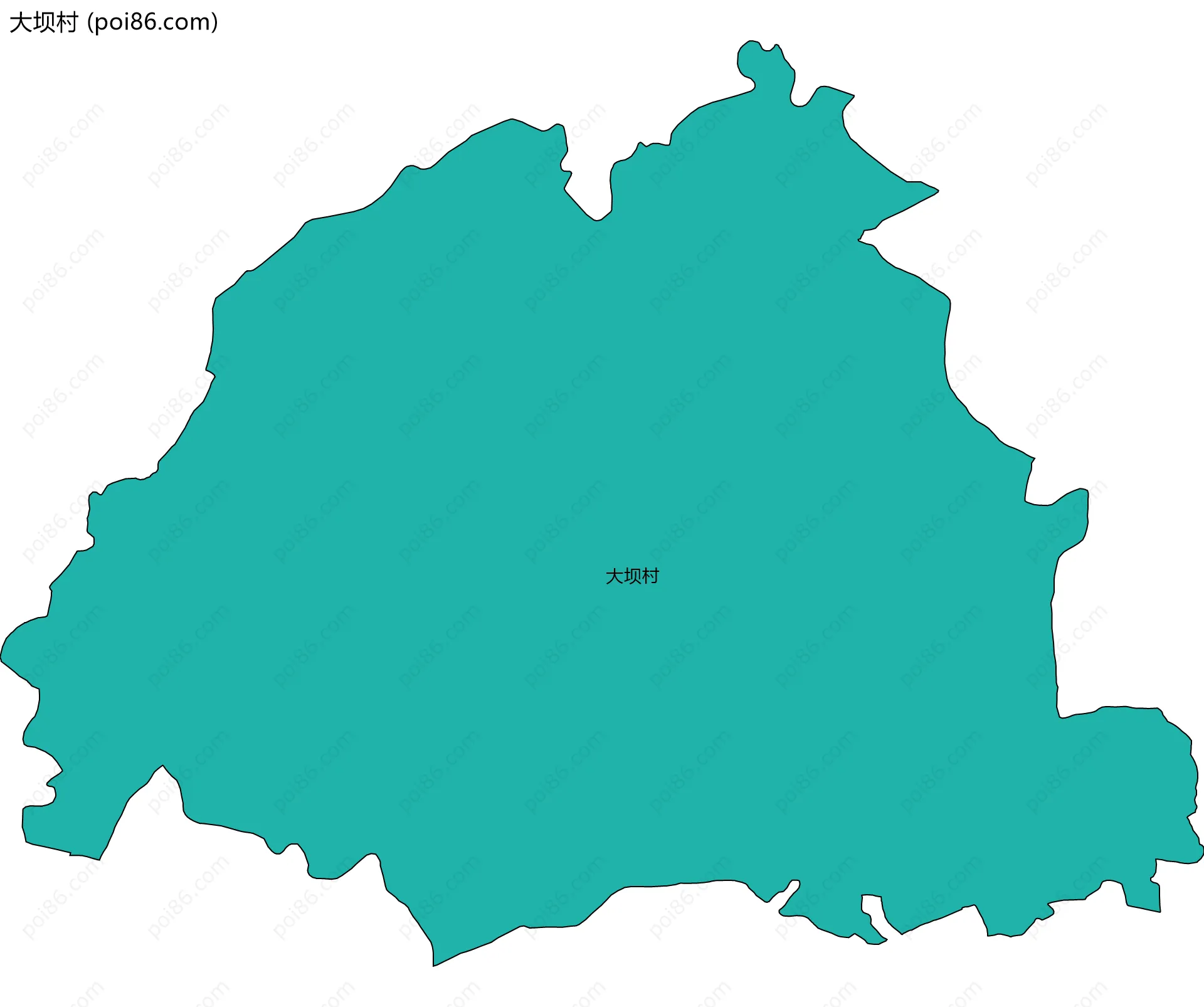 大坝村边界地图