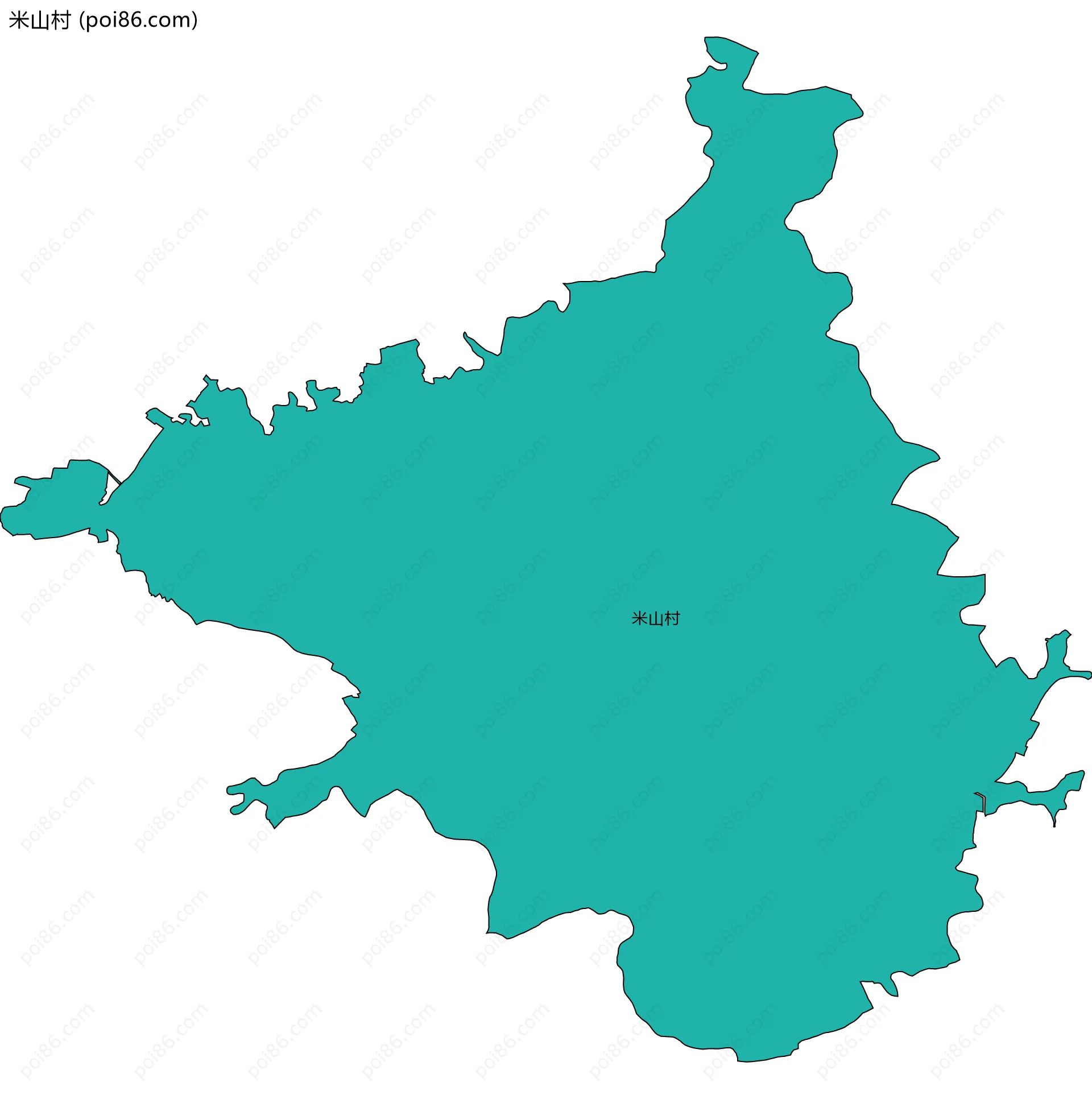 米山村边界地图