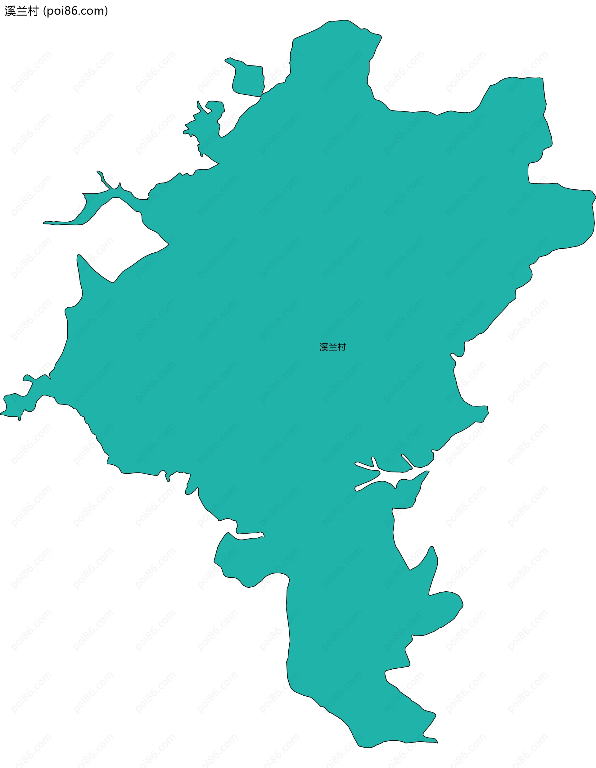 溪兰村边界地图