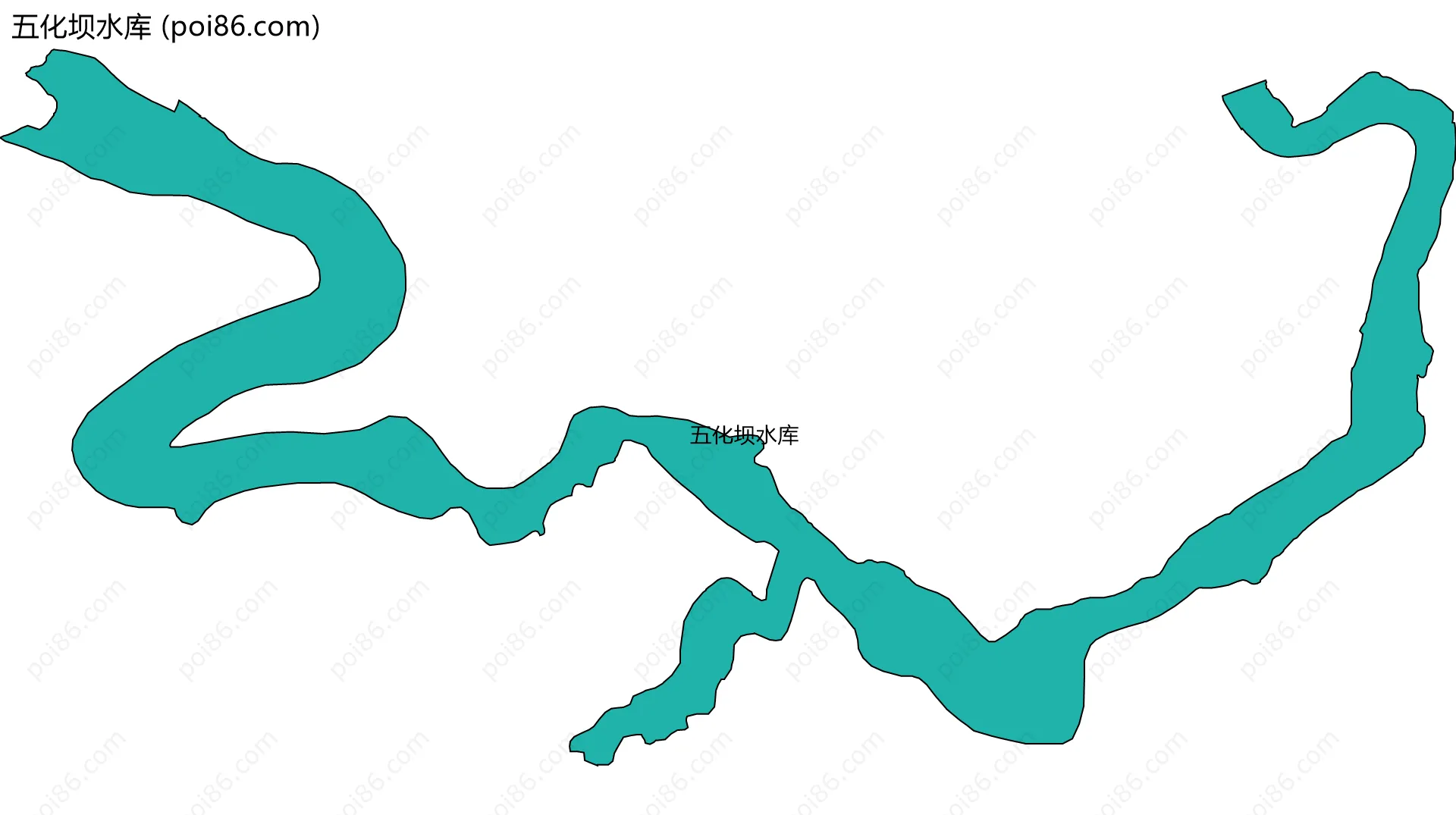 五化坝水库边界地图