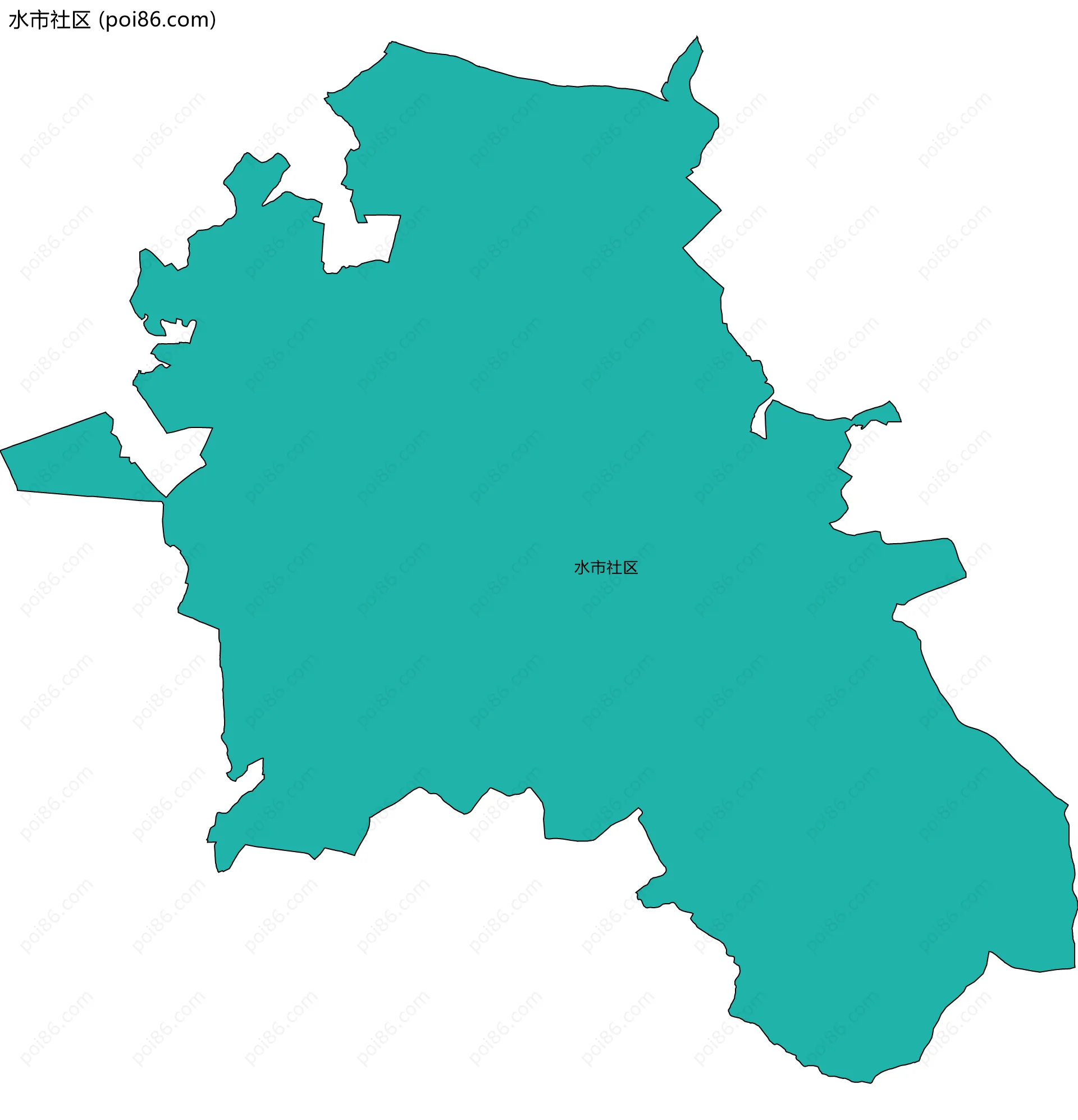 水市社区边界地图