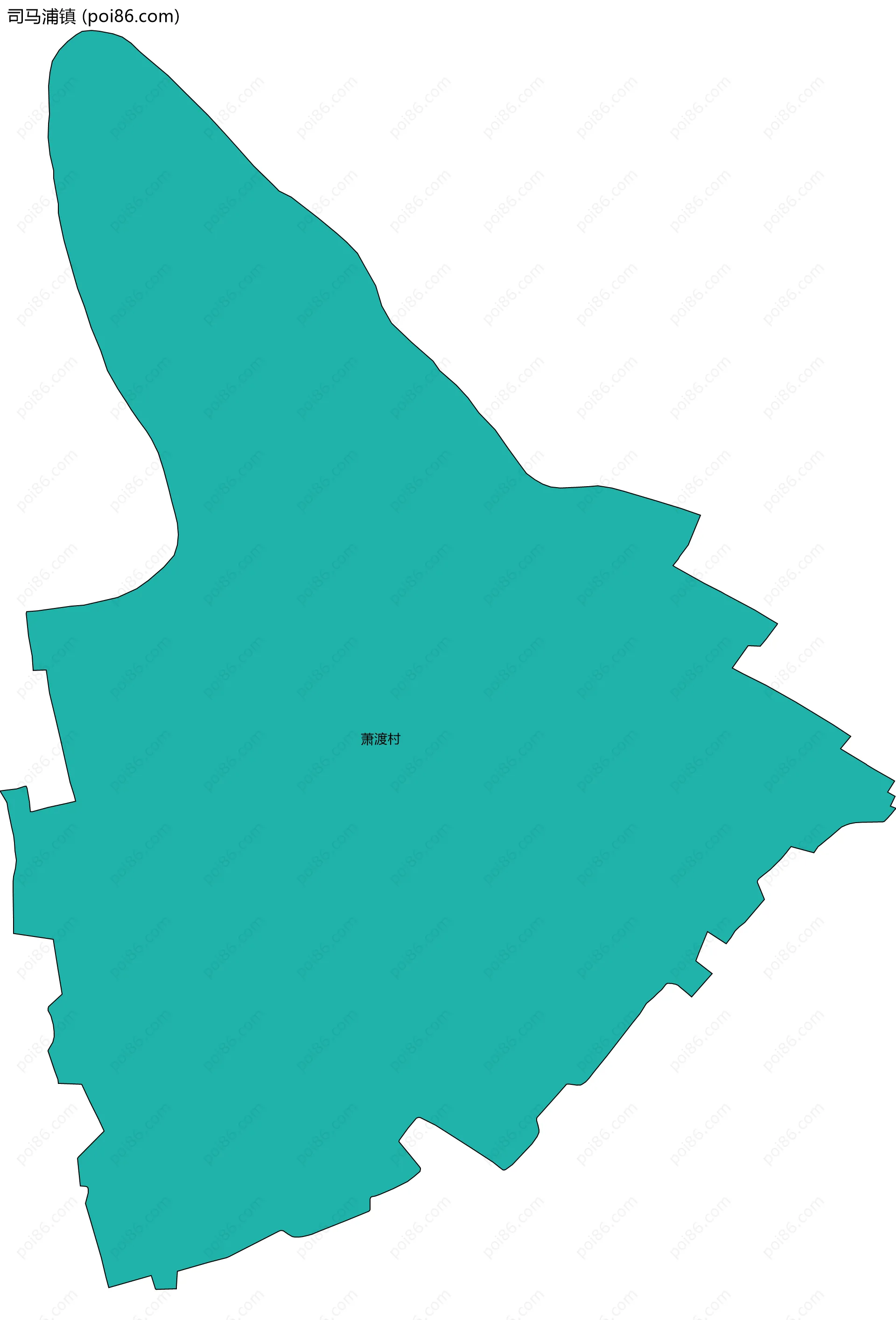 司马浦镇边界地图(五级行政区划)
