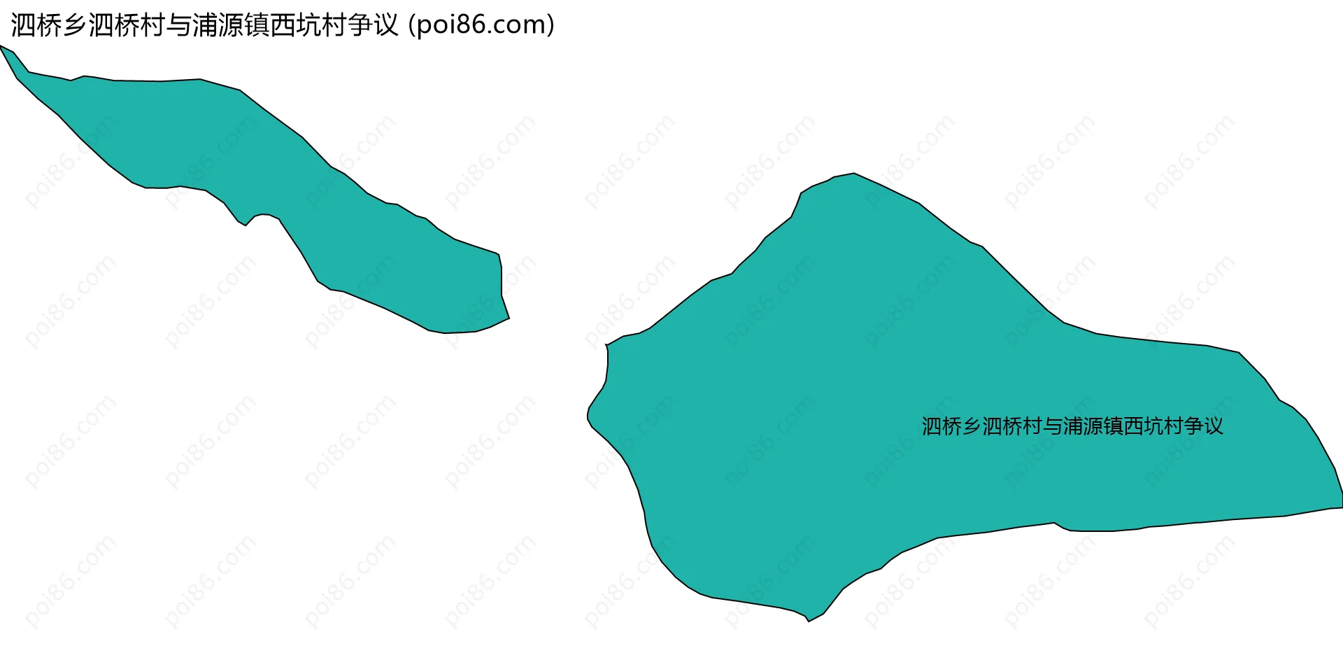 泗桥乡泗桥村与浦源镇西坑村争议边界地图