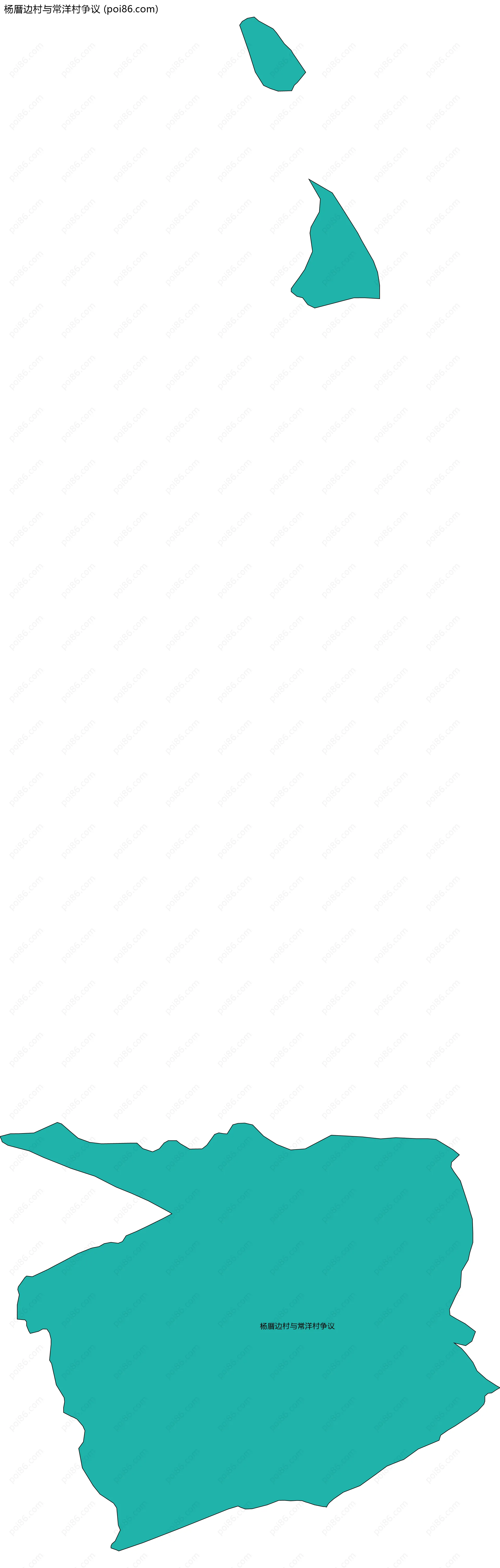 杨厝边村与常洋村争议边界地图