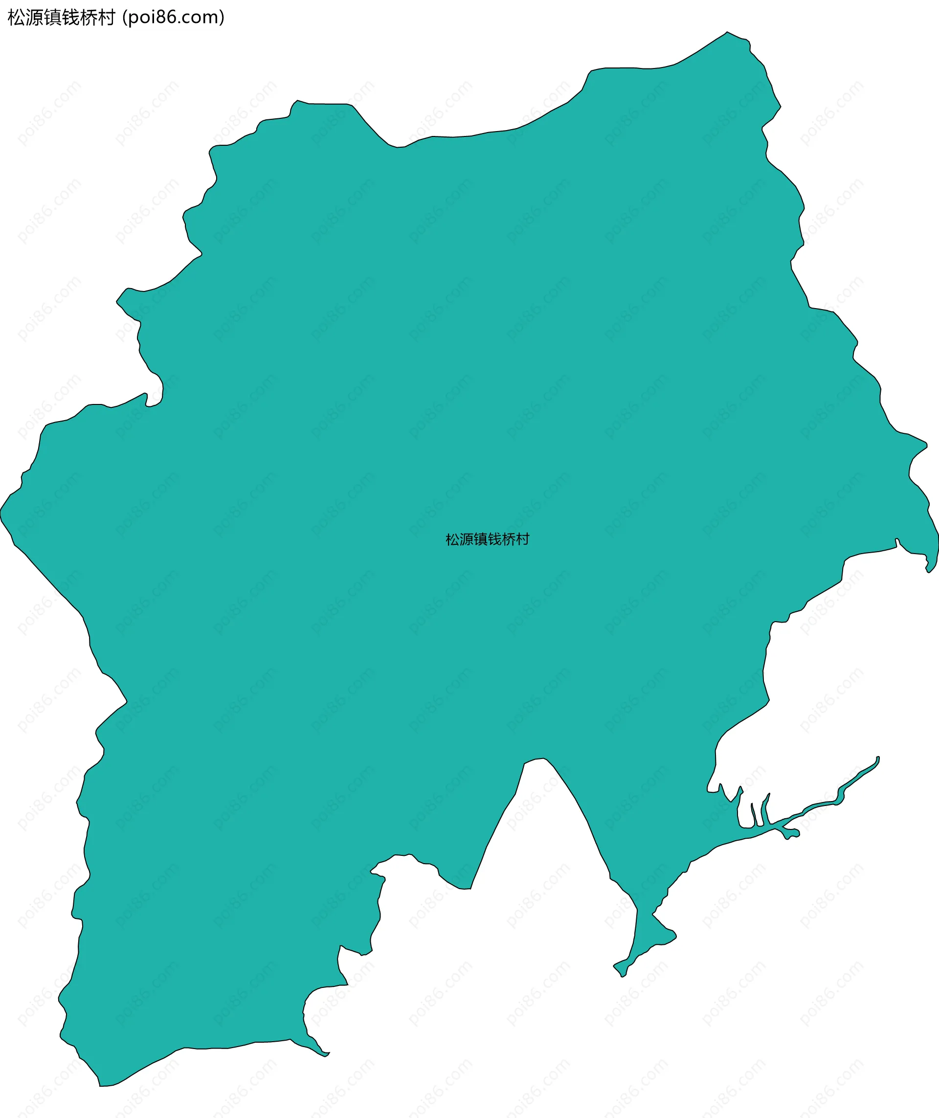 松源镇钱桥村边界地图