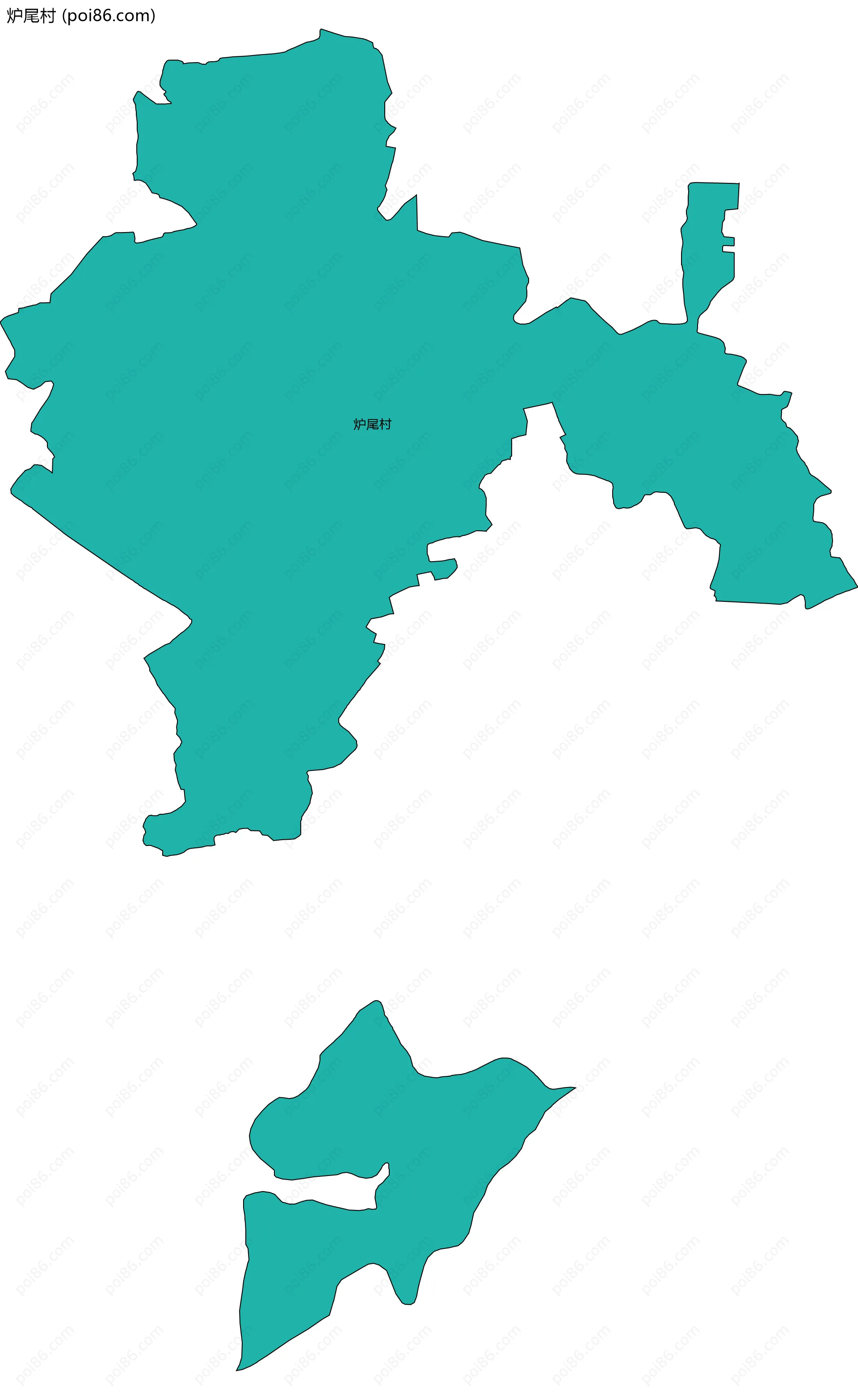 炉尾村边界地图