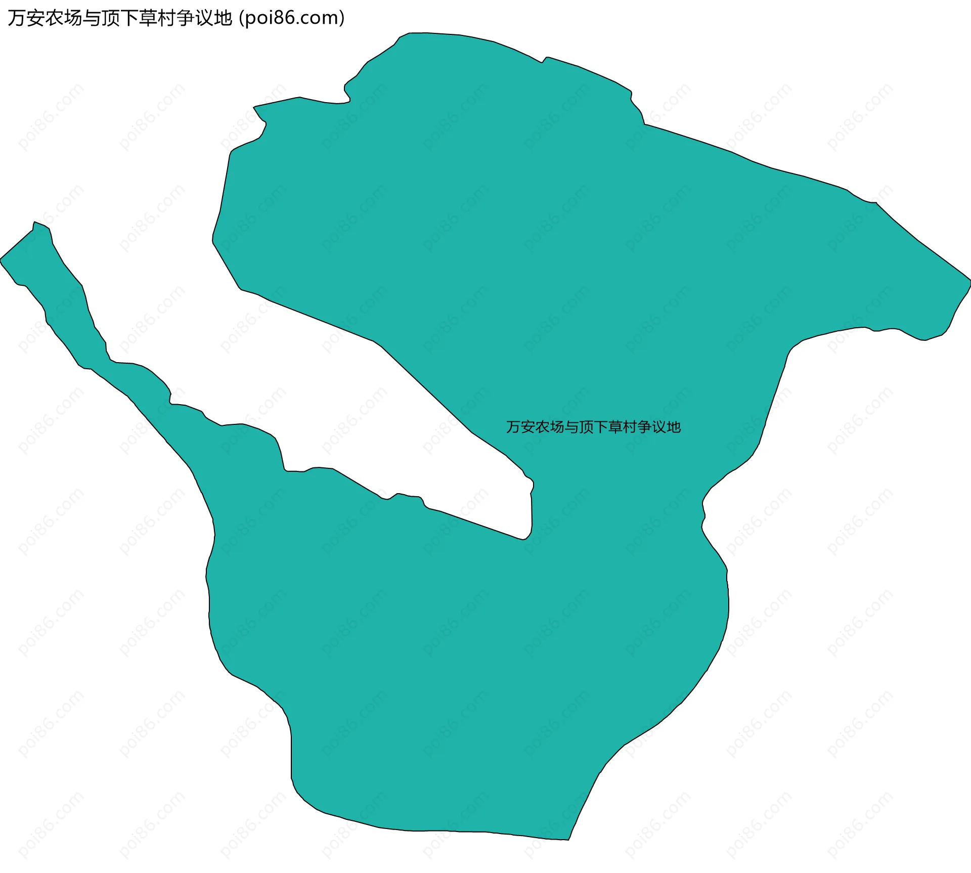 万安农场与顶下草村争议地边界地图