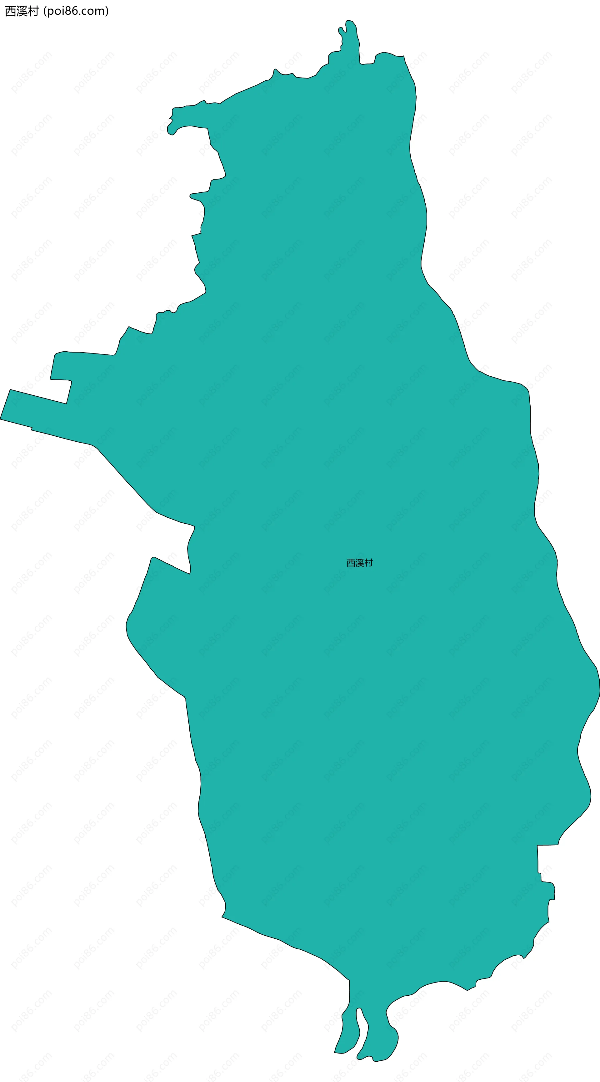 西溪村边界地图
