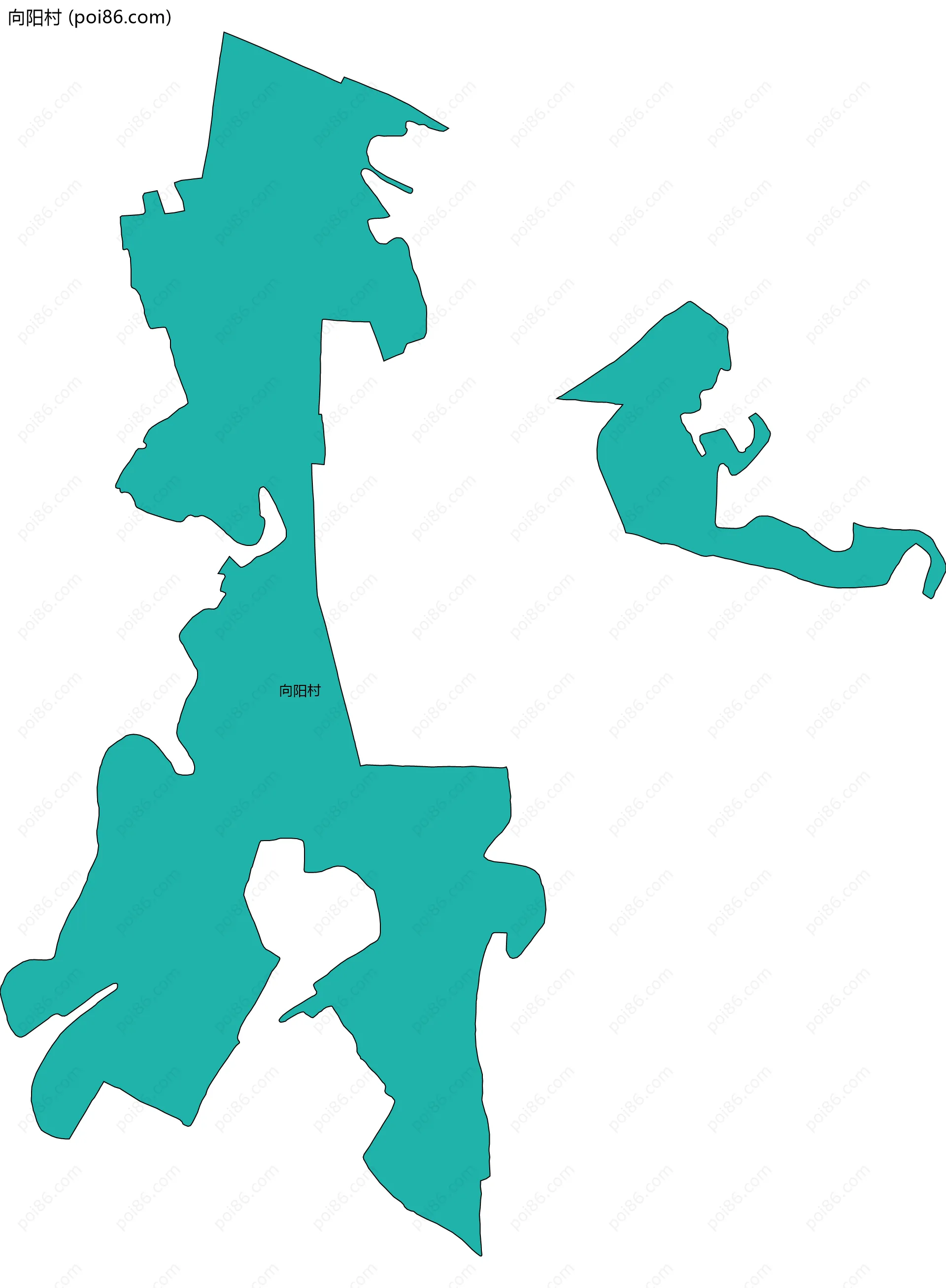 向阳村边界地图