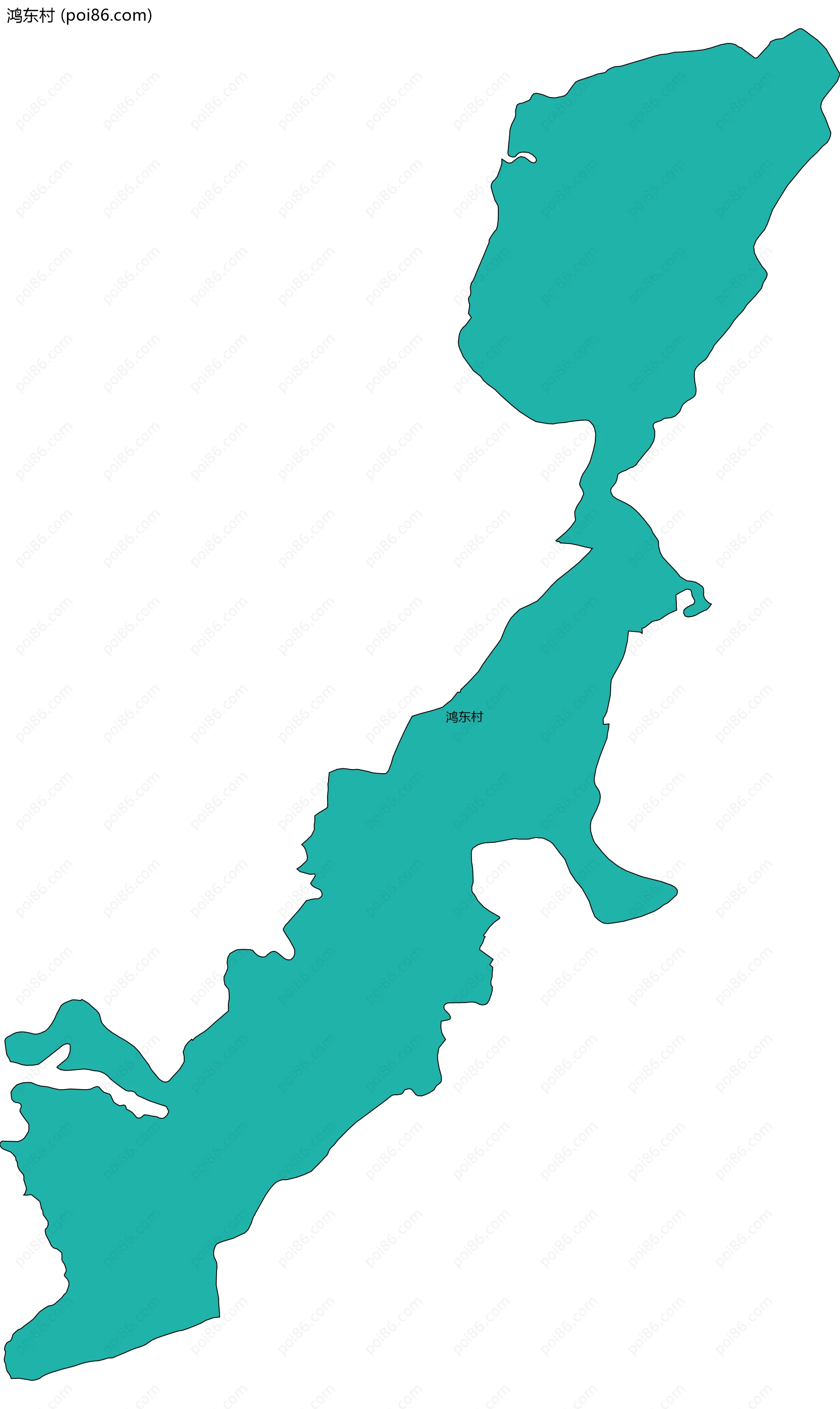 鸿东村边界地图