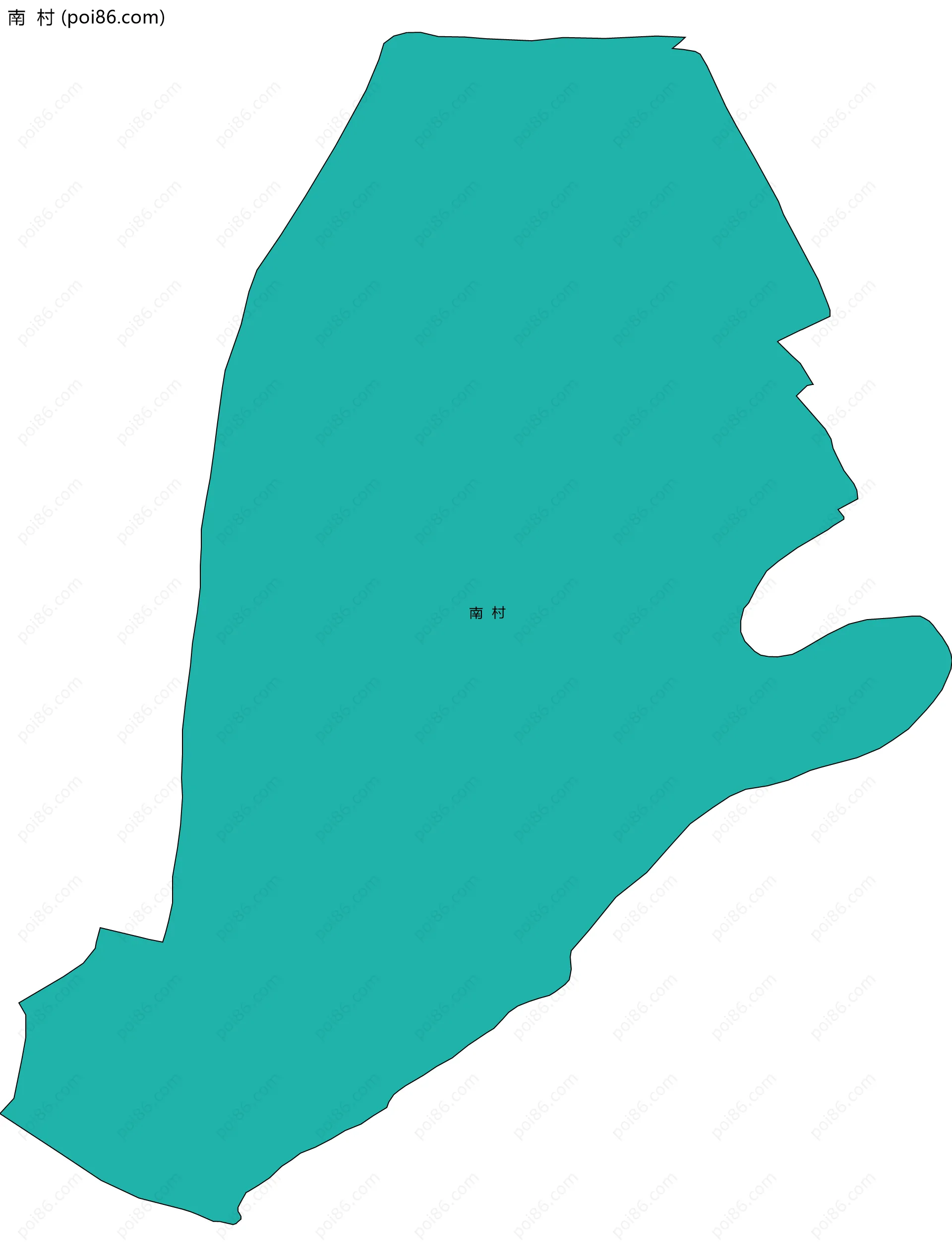 南  村边界地图