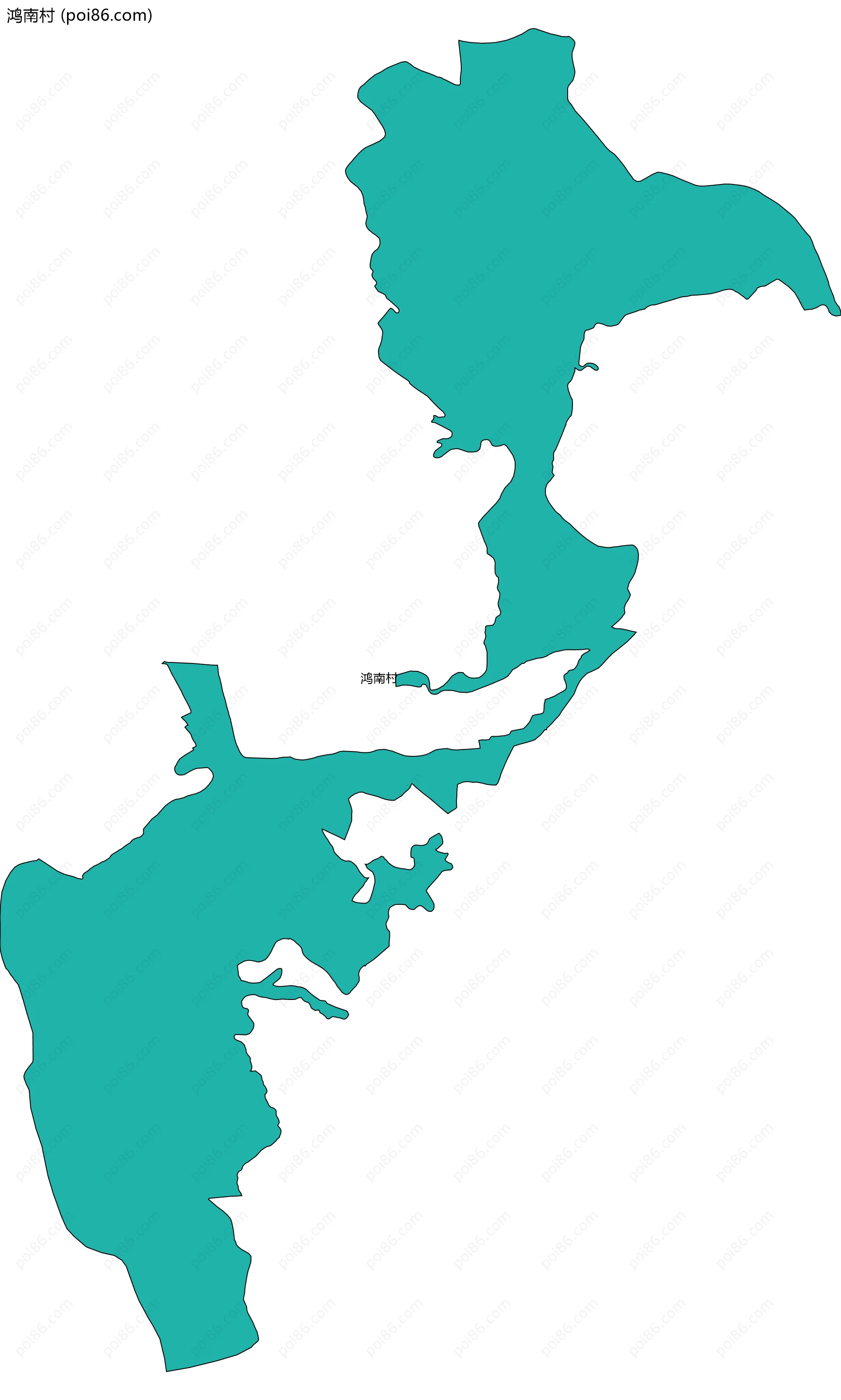 鸿南村边界地图