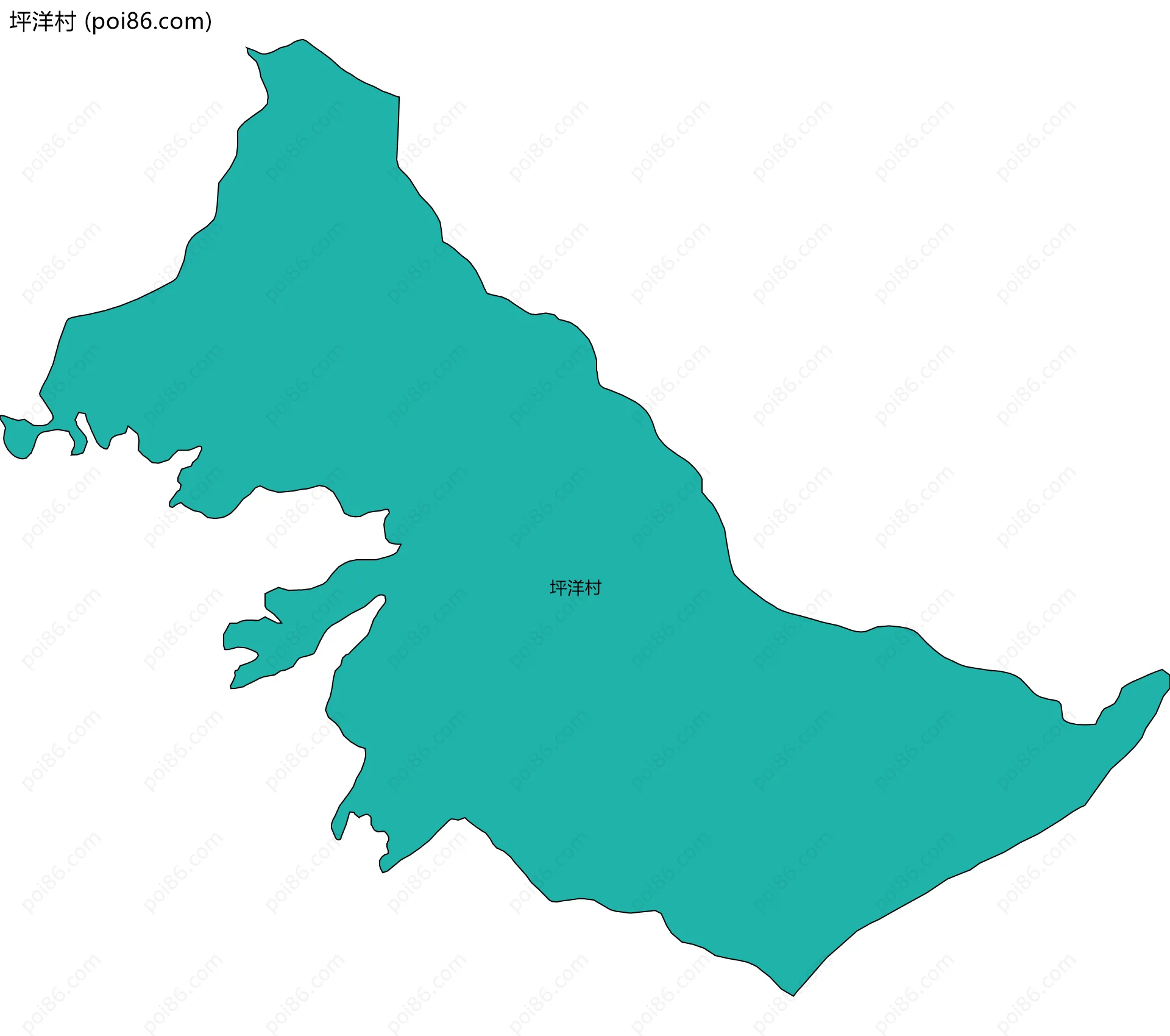 坪洋村边界地图