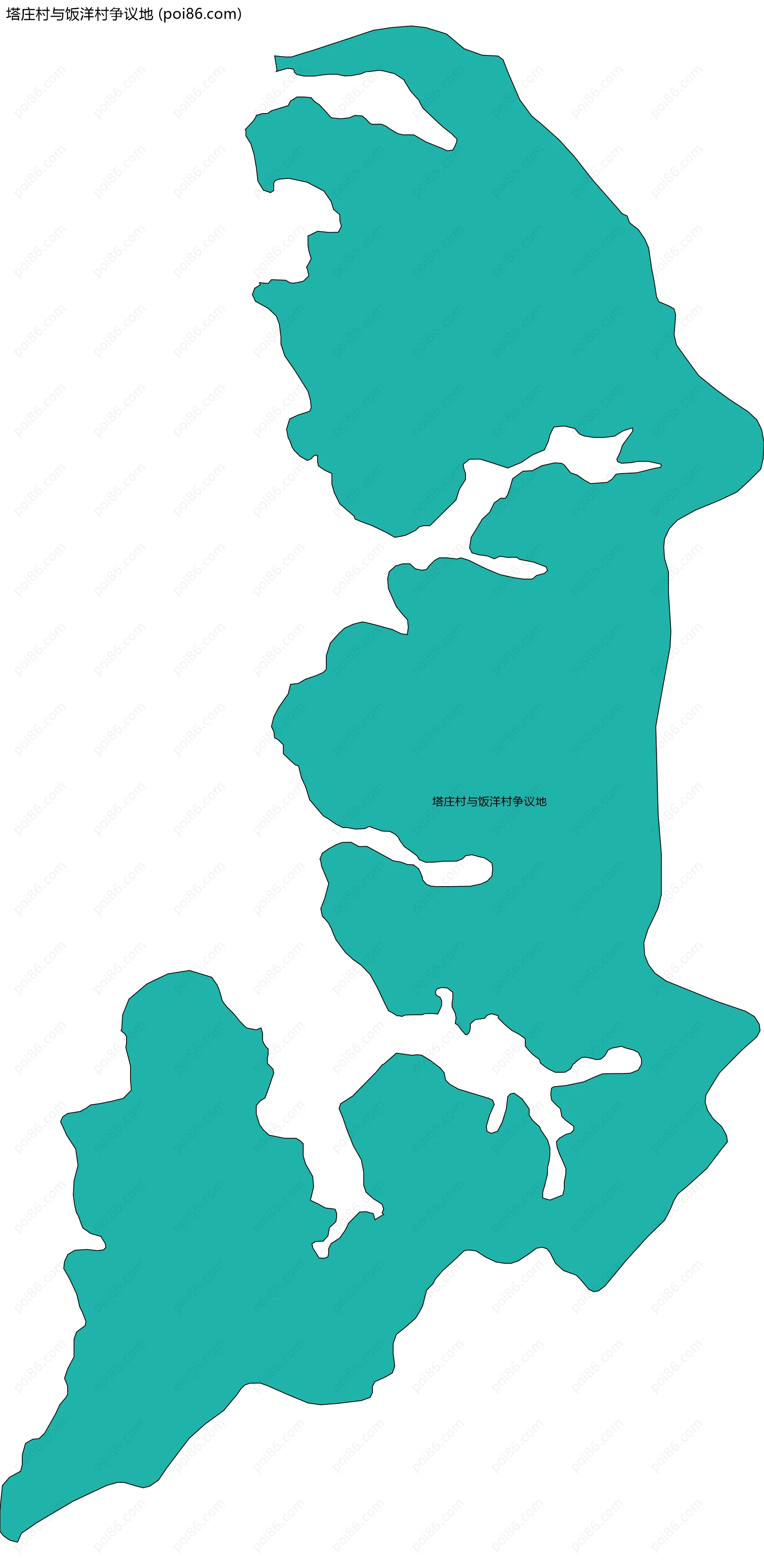 塔庄村与饭洋村争议地边界地图