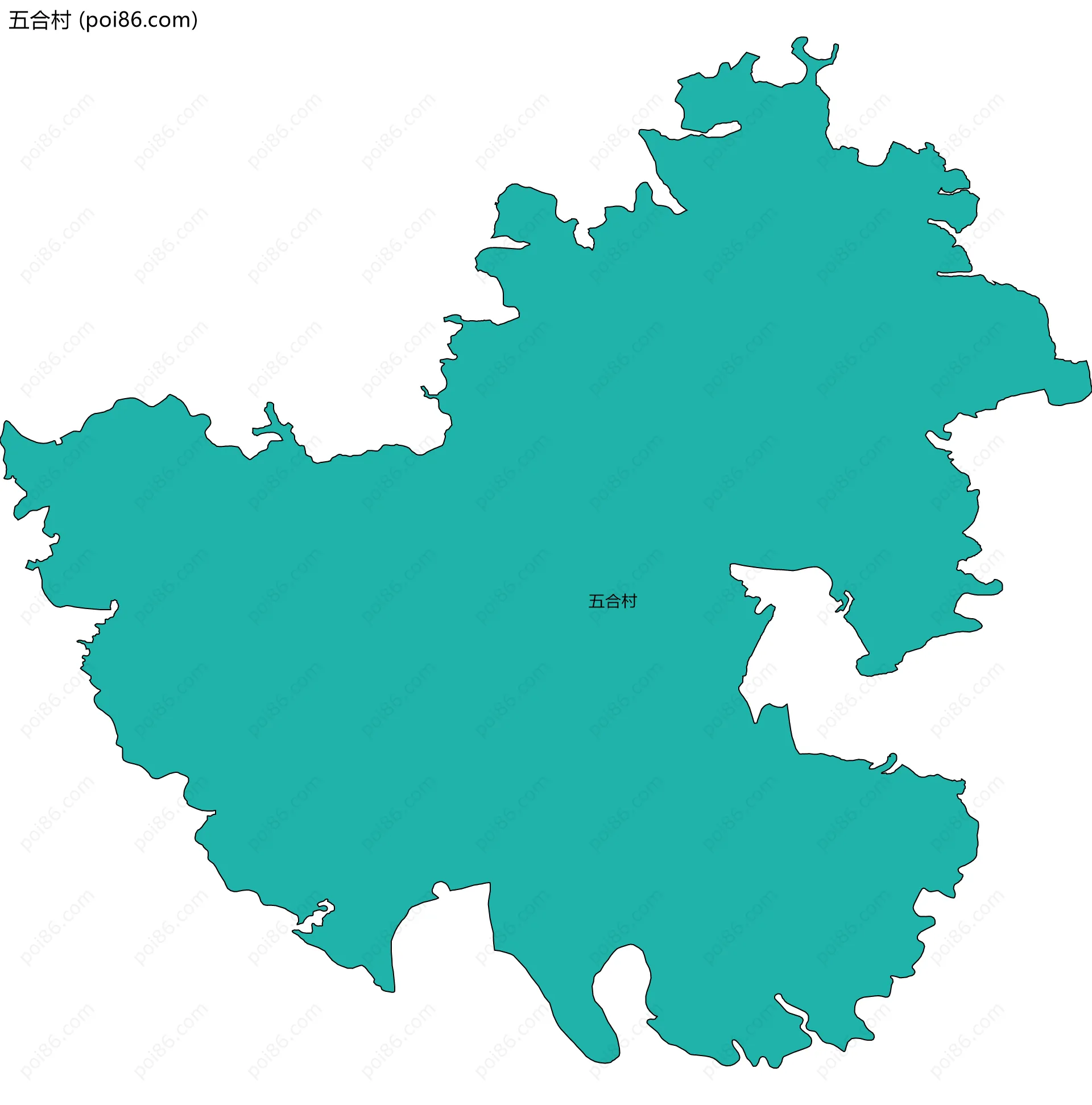 五合村边界地图