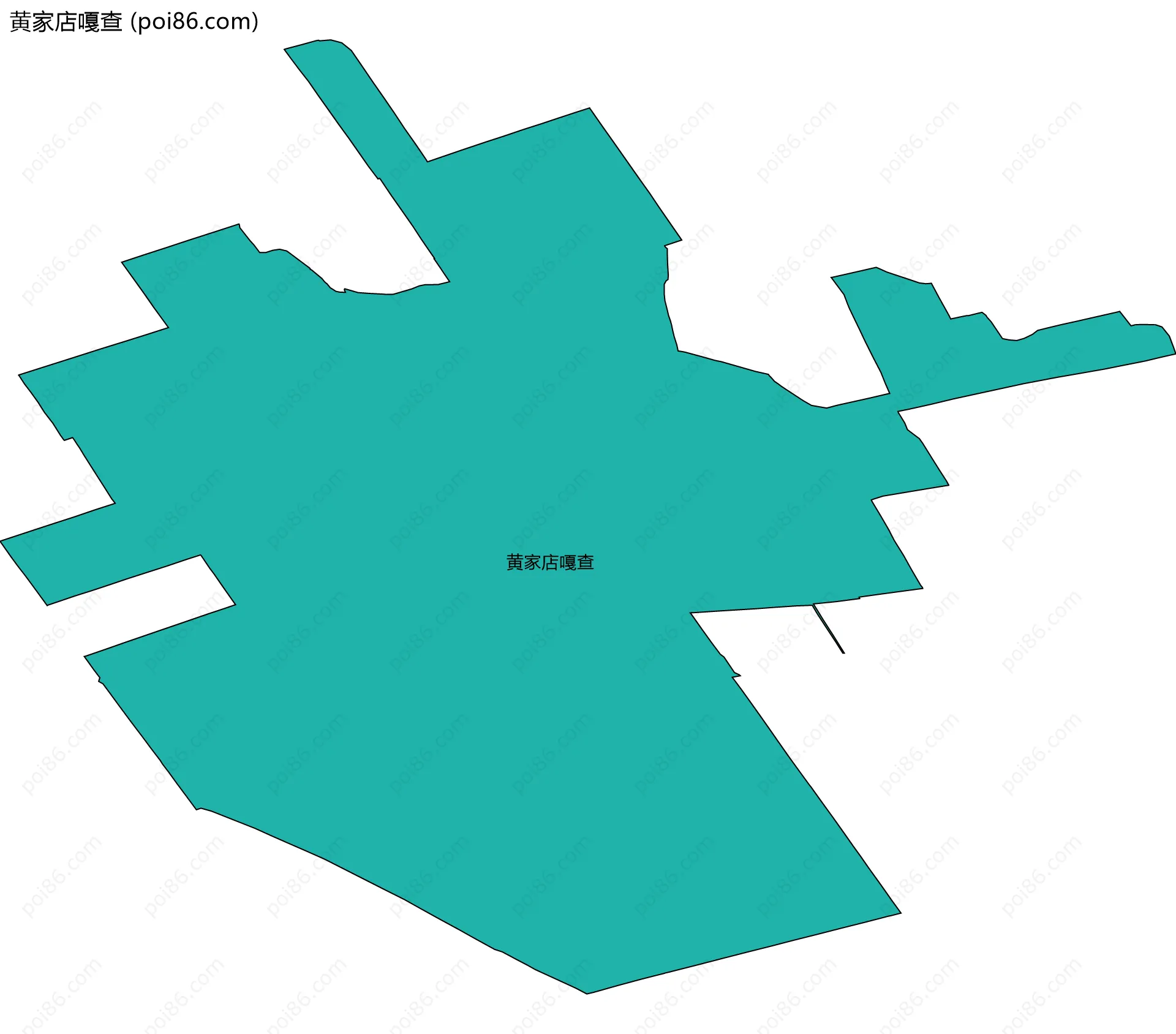黄家店嘎查边界地图
