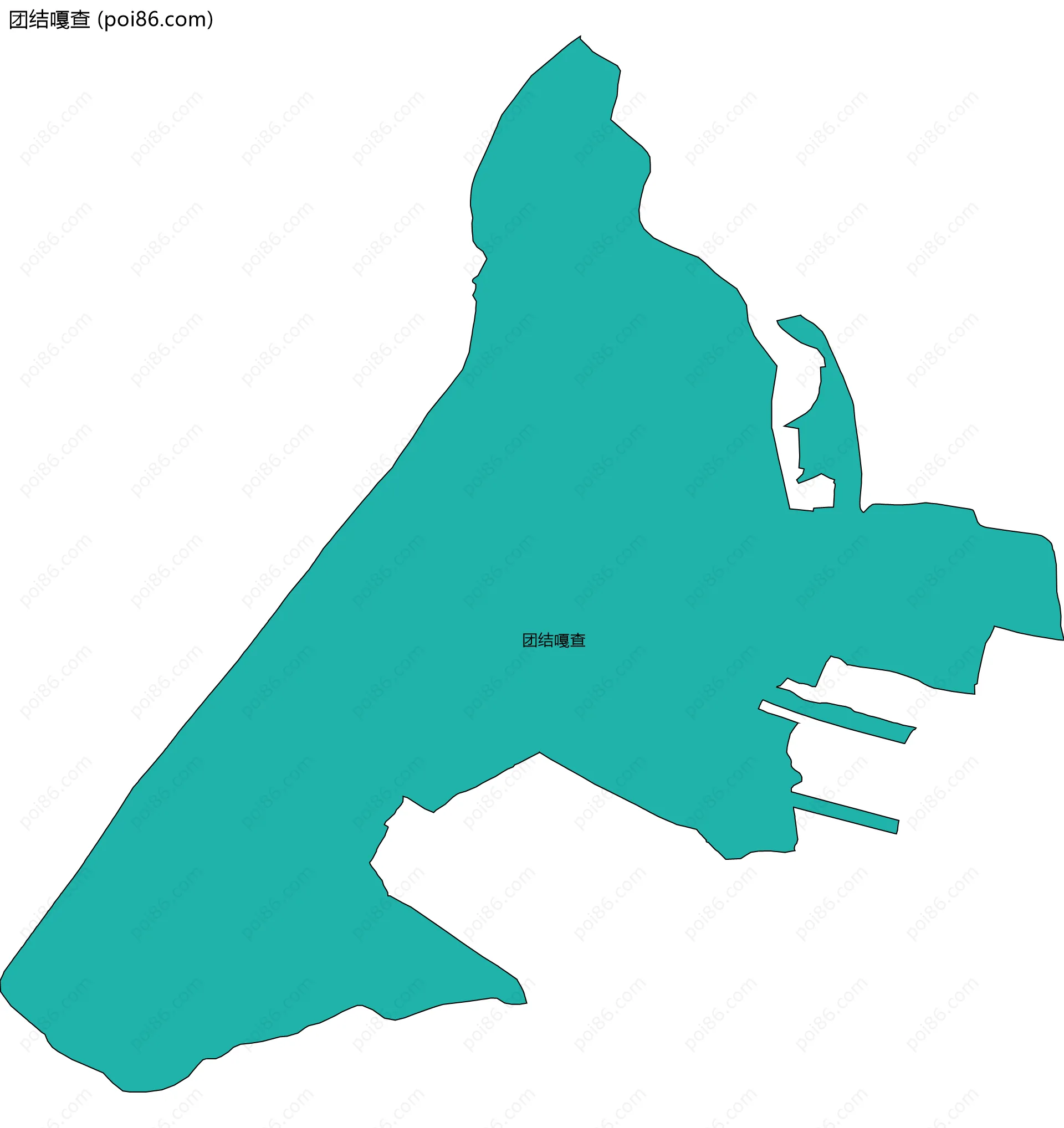 团结嘎查边界地图