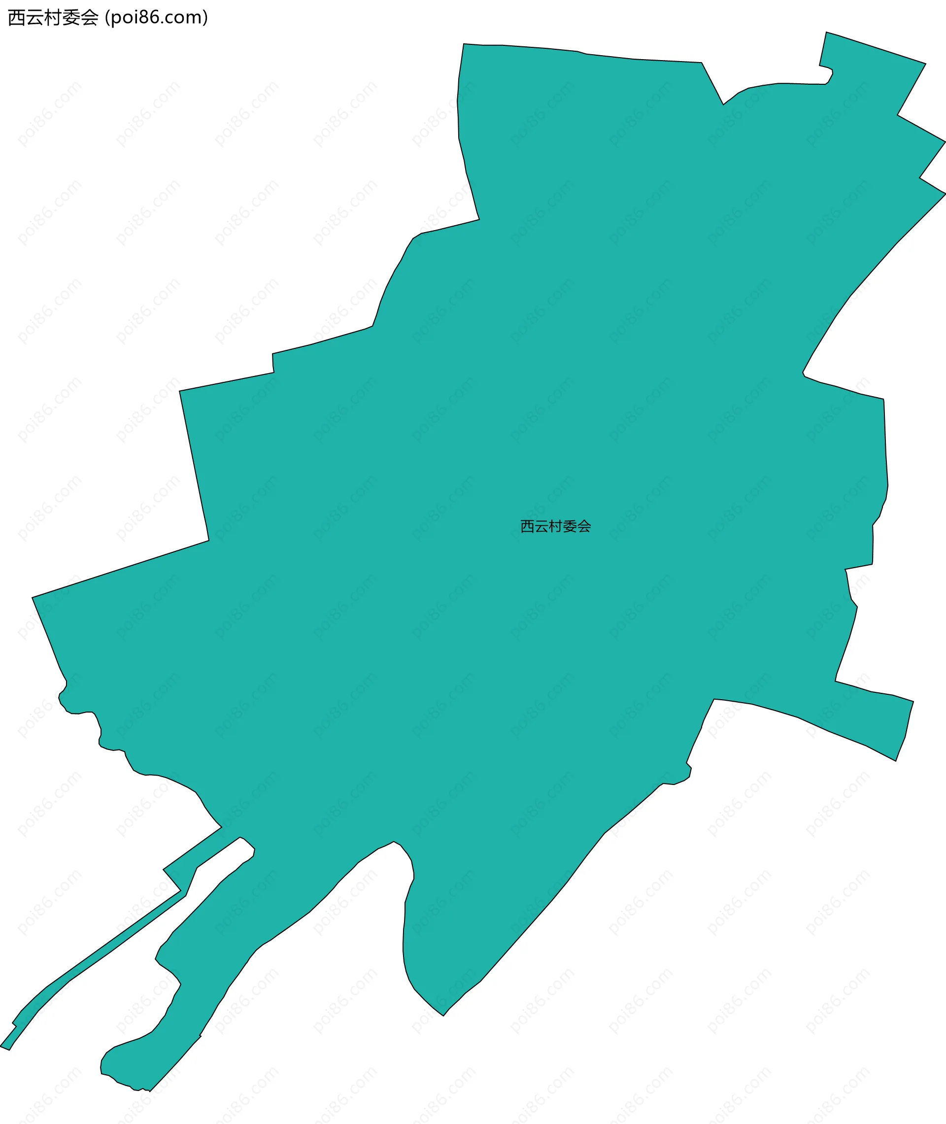 西云村委会边界地图