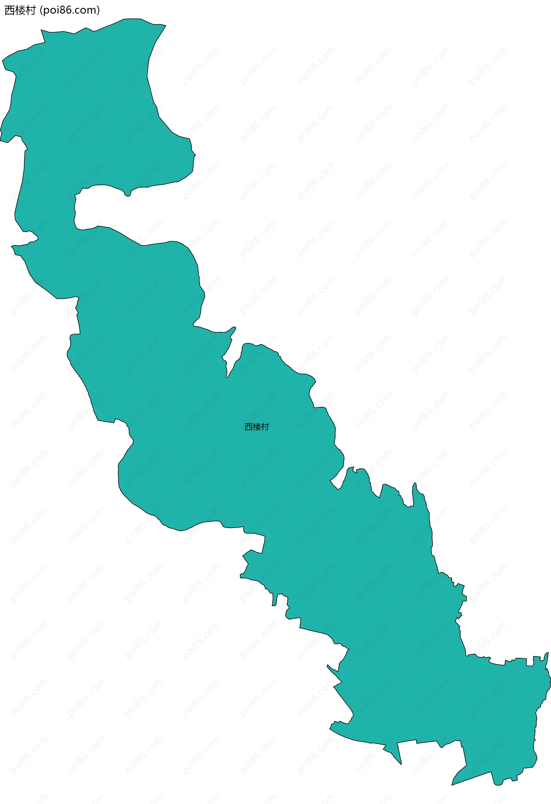 西楼村边界地图