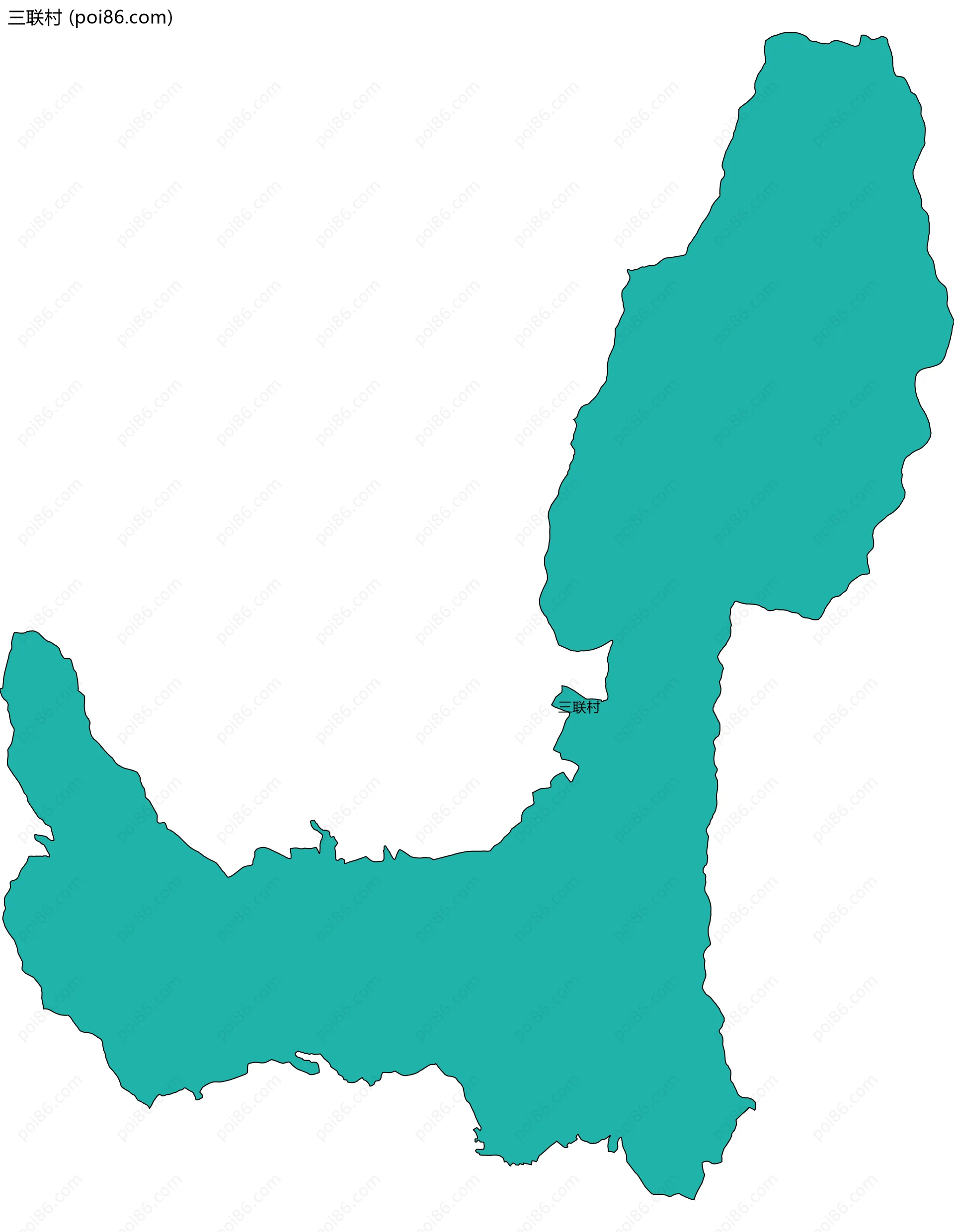 三联村边界地图