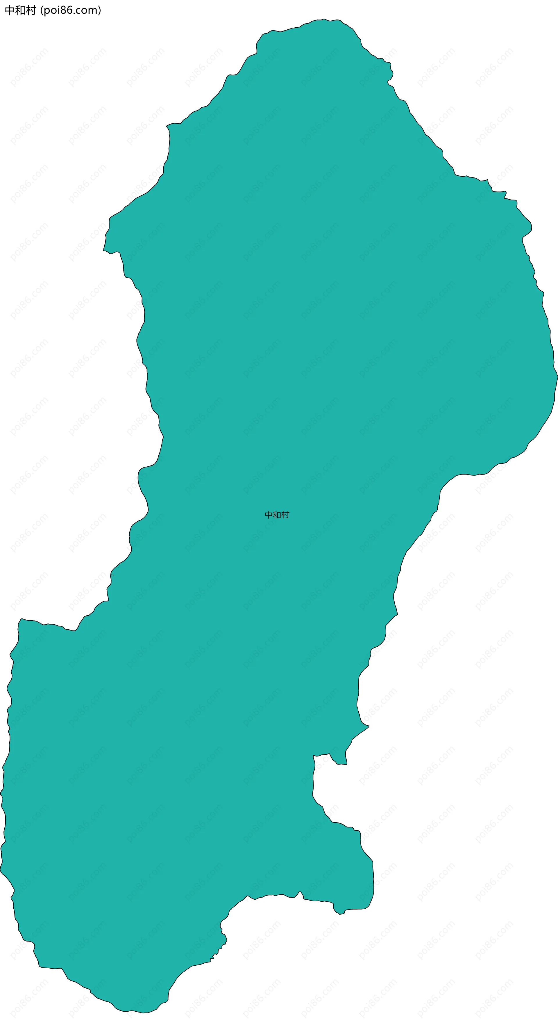 中和村边界地图