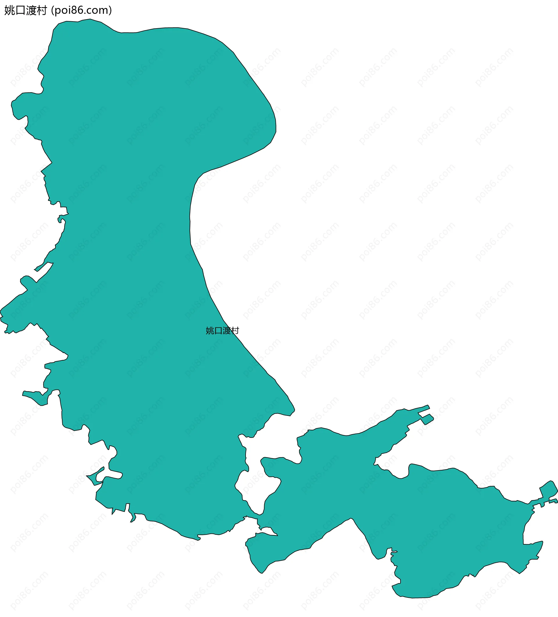 姚口渡村边界地图