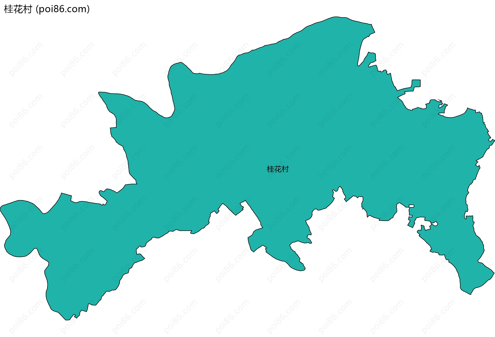 桂花村边界地图