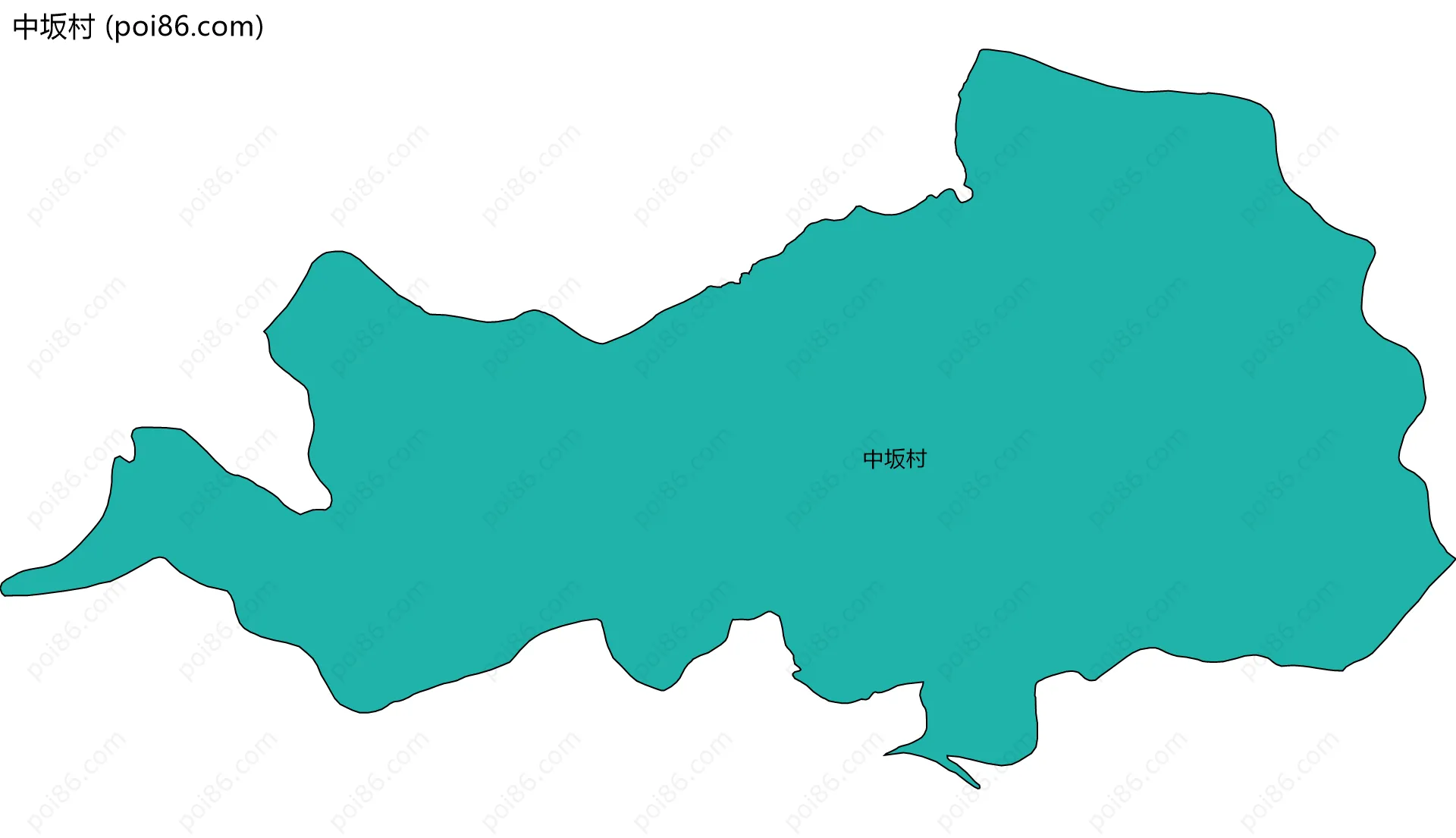 中坂村边界地图