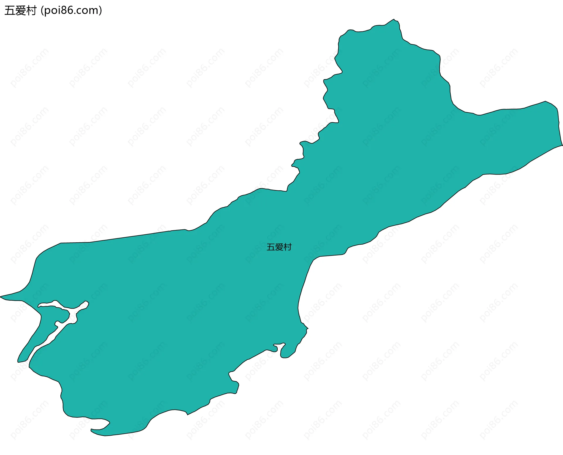 五爱村边界地图