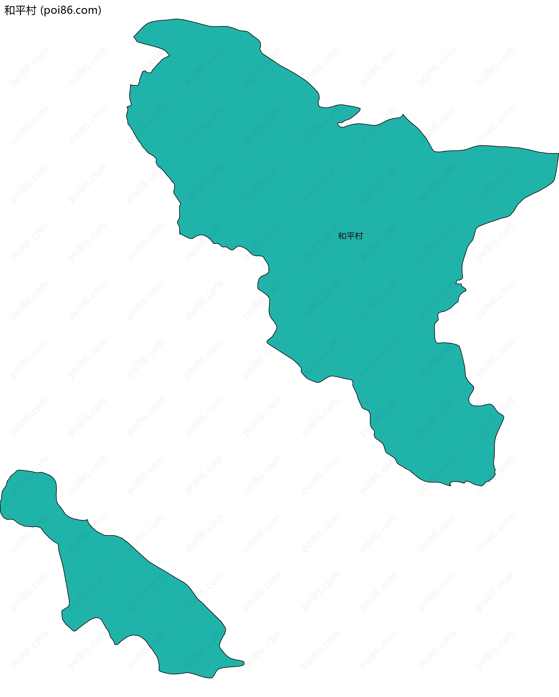 和平村边界地图