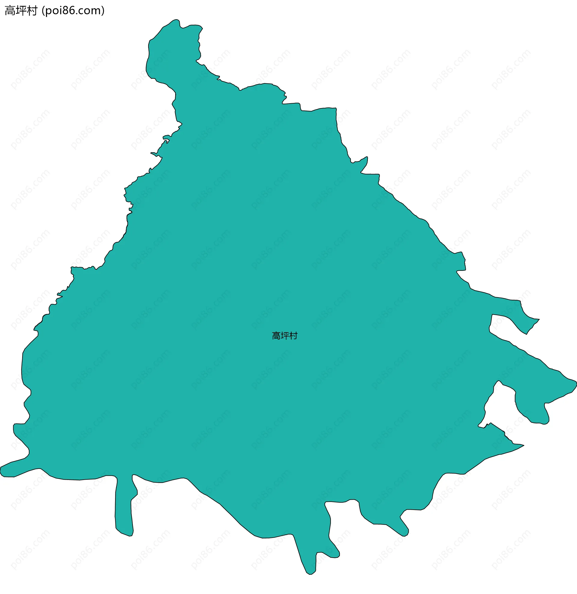 高坪村边界地图