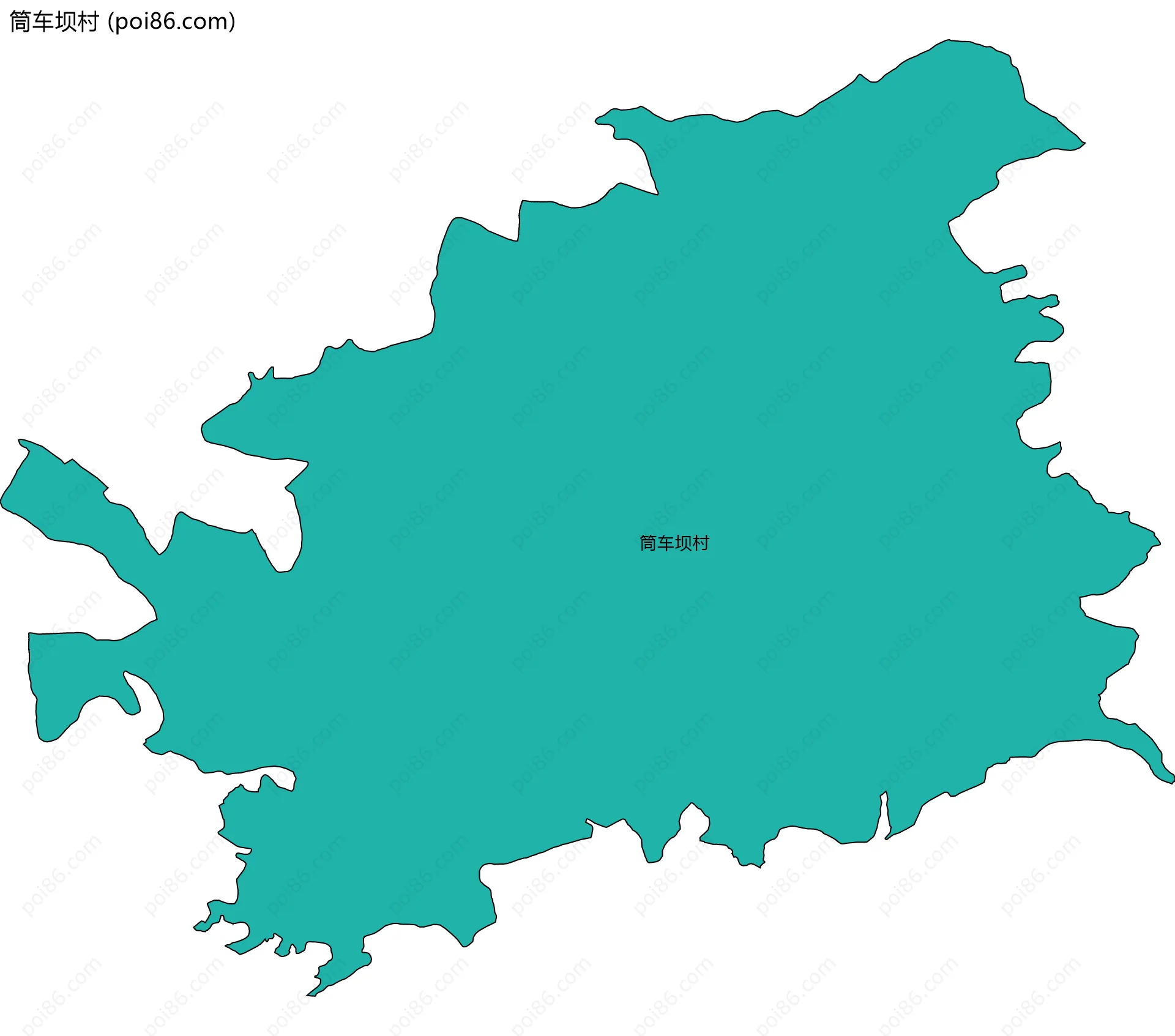 筒车坝村边界地图