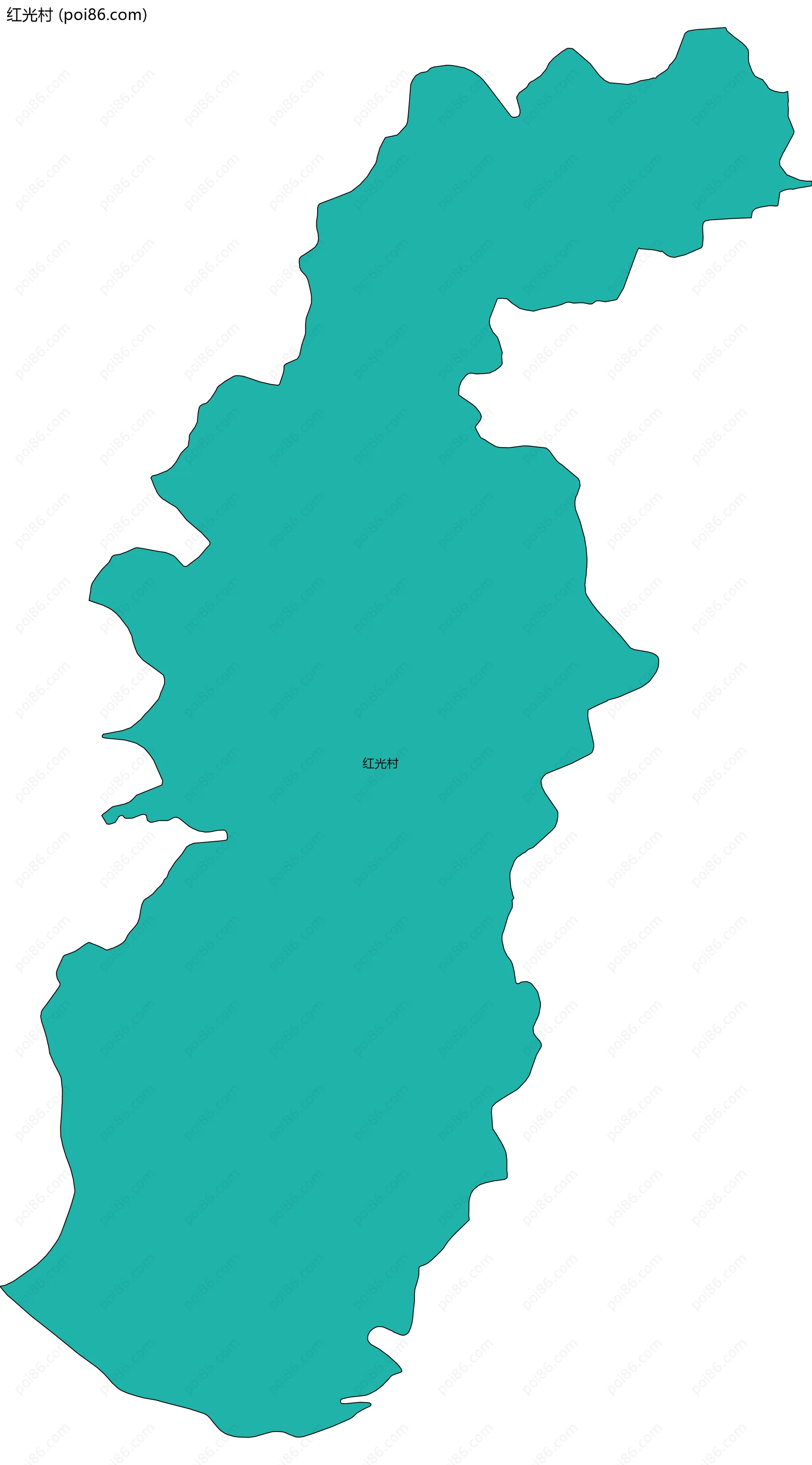 红光村边界地图